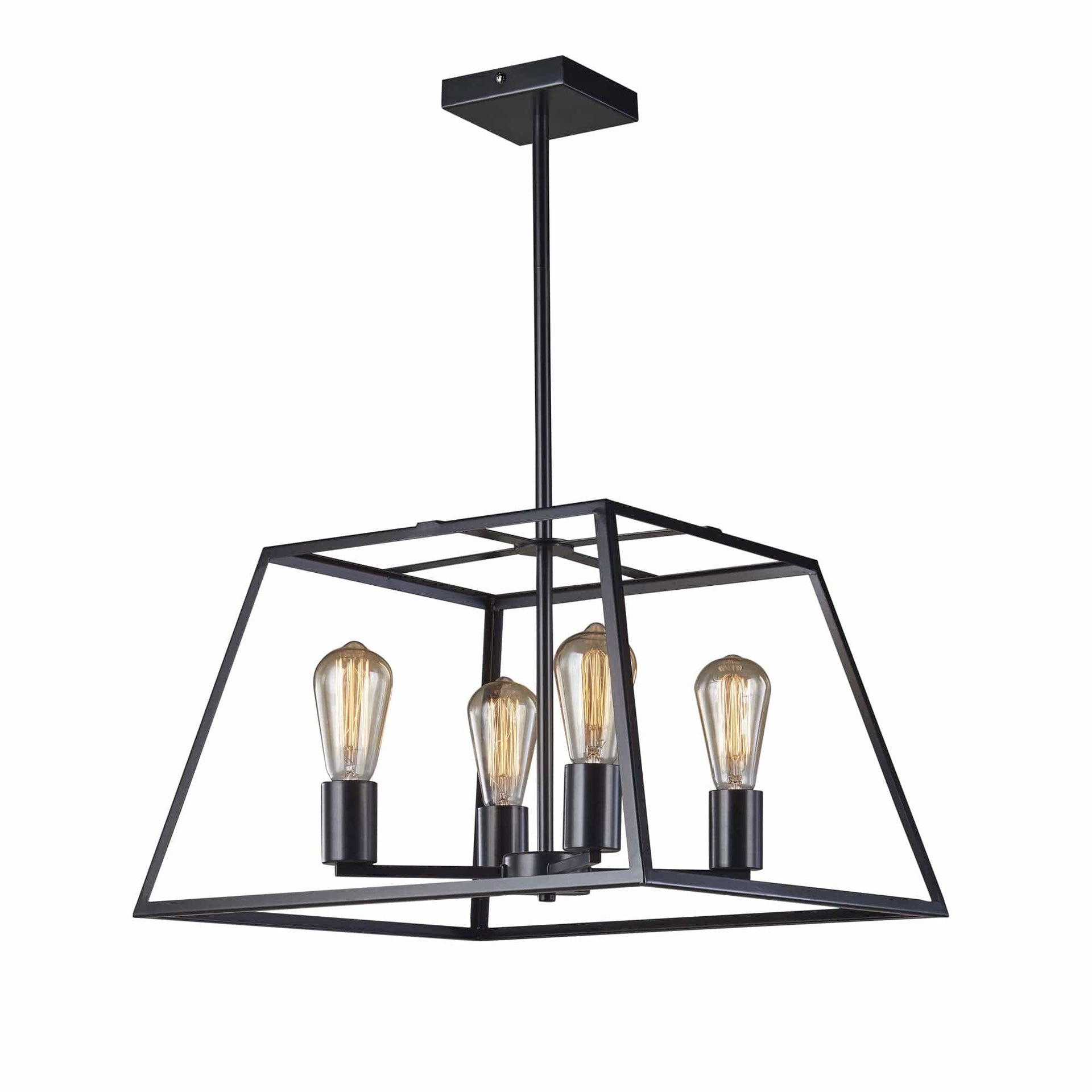 Oriel Lighting Lamp SOUTHPORT 48 4 Light Urban Retro Pendant Black