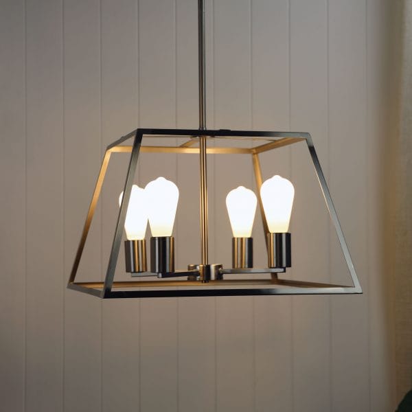 Oriel Lighting Lamp SOUTHPORT 48 4 Light Urban Retro Pendant Brushed Chrome