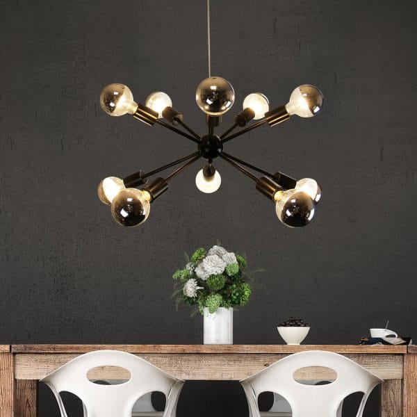 Oriel Lighting Lamp SPUTNIK.10 10-light Groovy Satellite Pendant