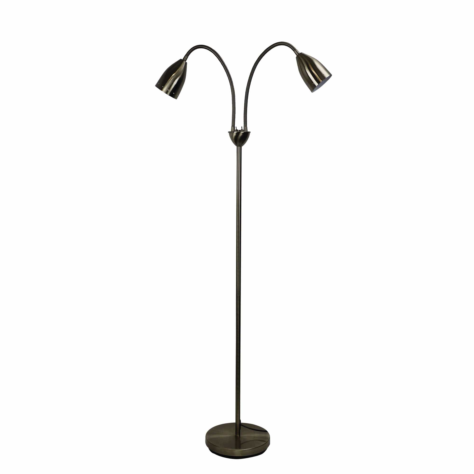Oriel Lighting Lamp STAN Twin Flexible Neck Lamp Antique Brass