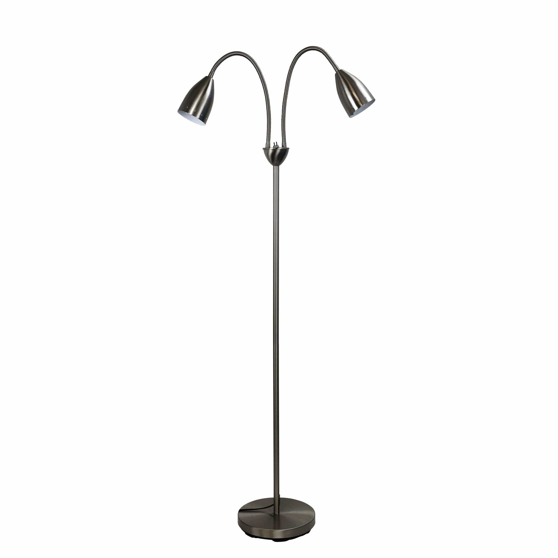 Oriel Lighting Lamp STAN Twin Flexible Neck Lamp Brushed Chrome