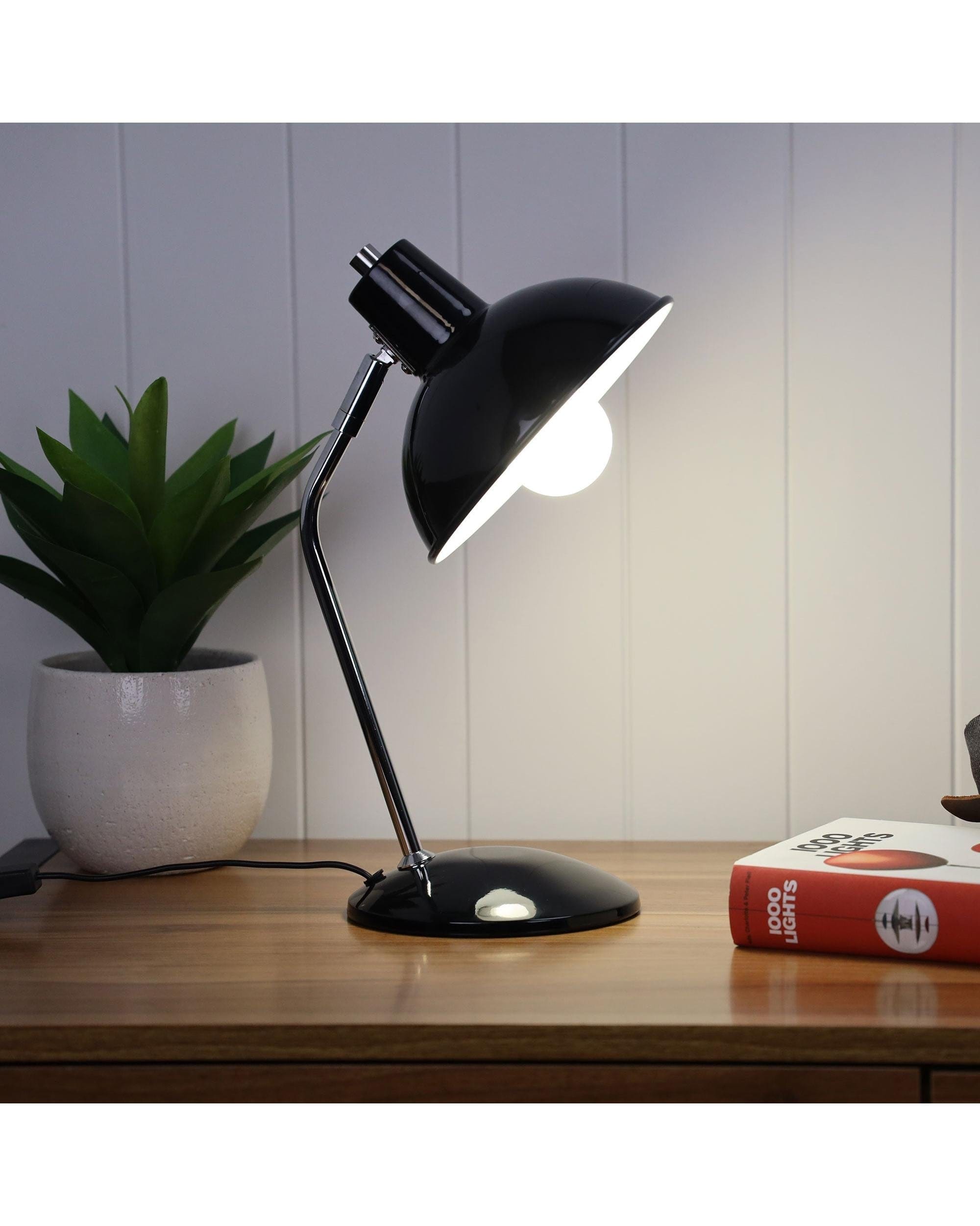 Oriel Lighting Lamp Thea Black and Chrome Desk Lamp