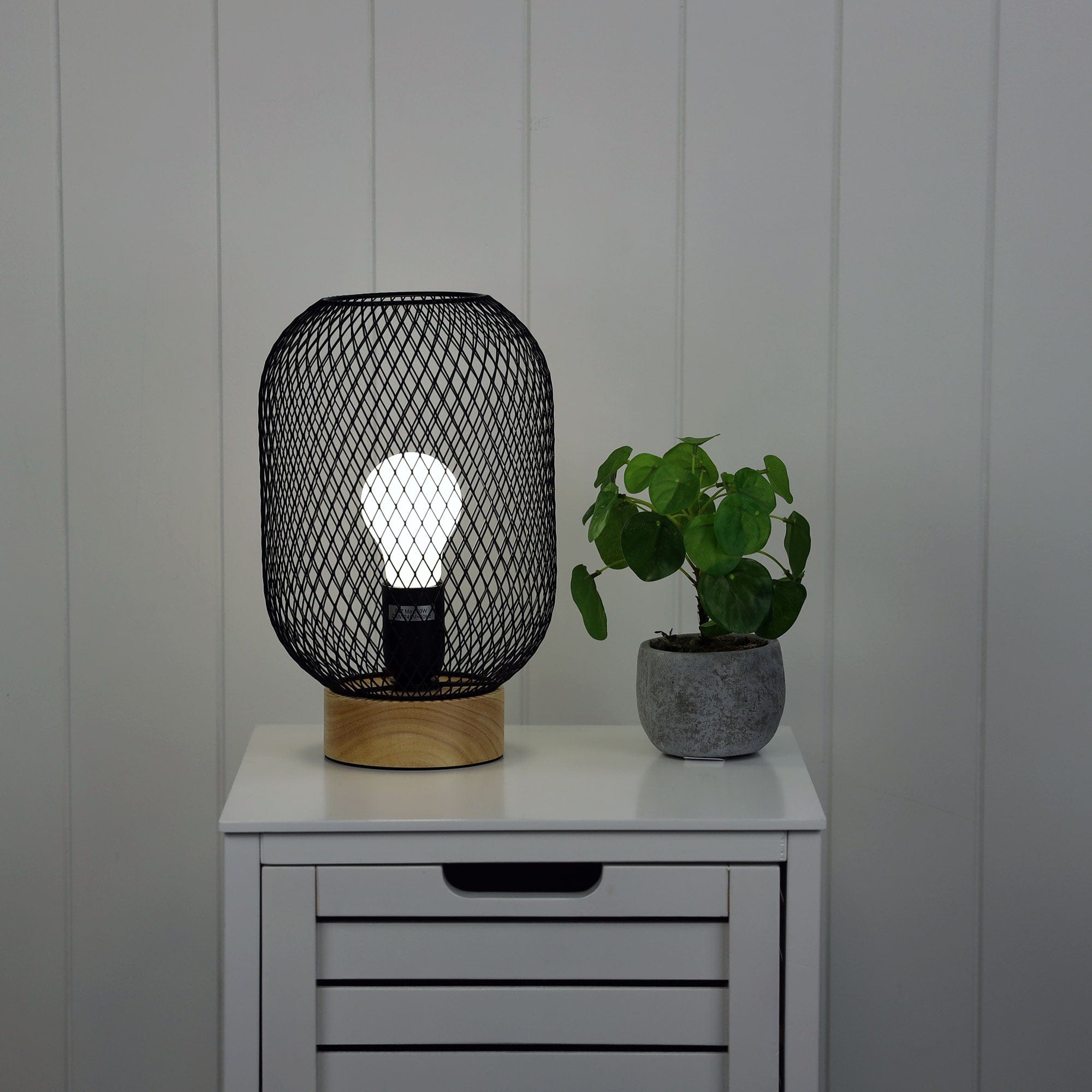Oriel Lighting Lamp TILDA Black Mesh Table Lamp