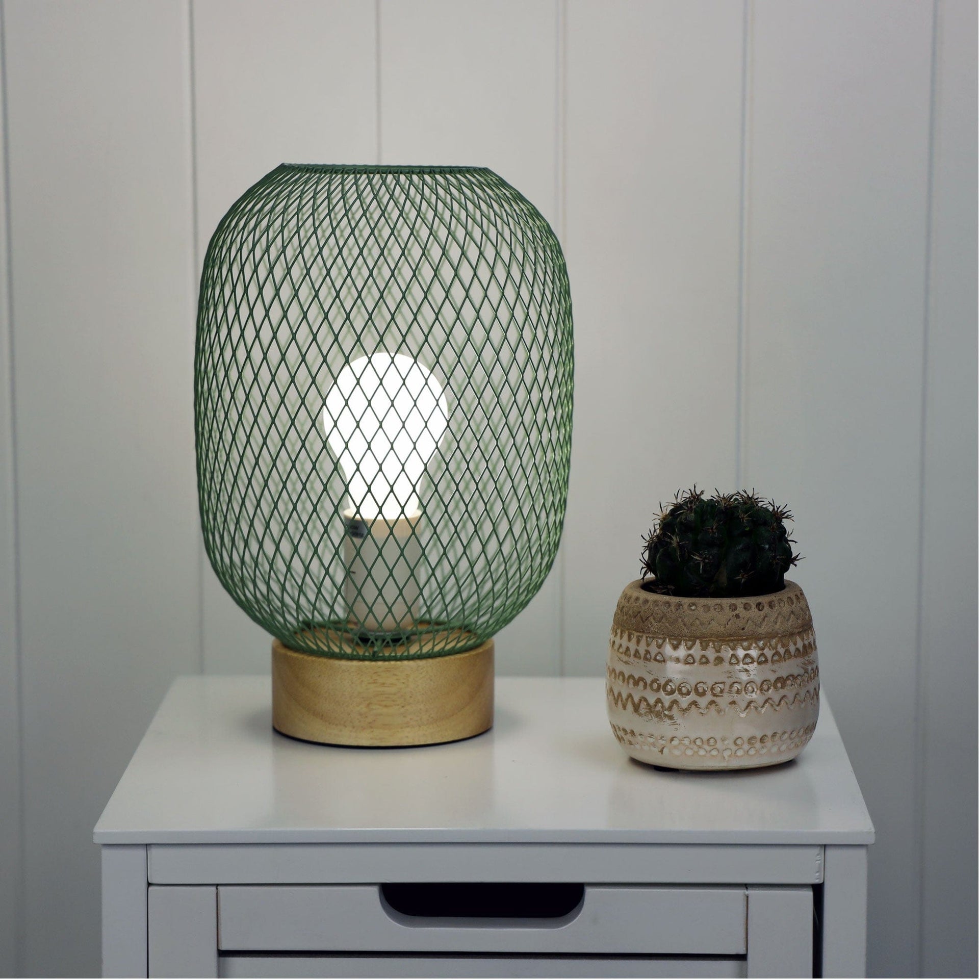 Oriel Lighting Lamp TILDA Green Mesh Table Lamp