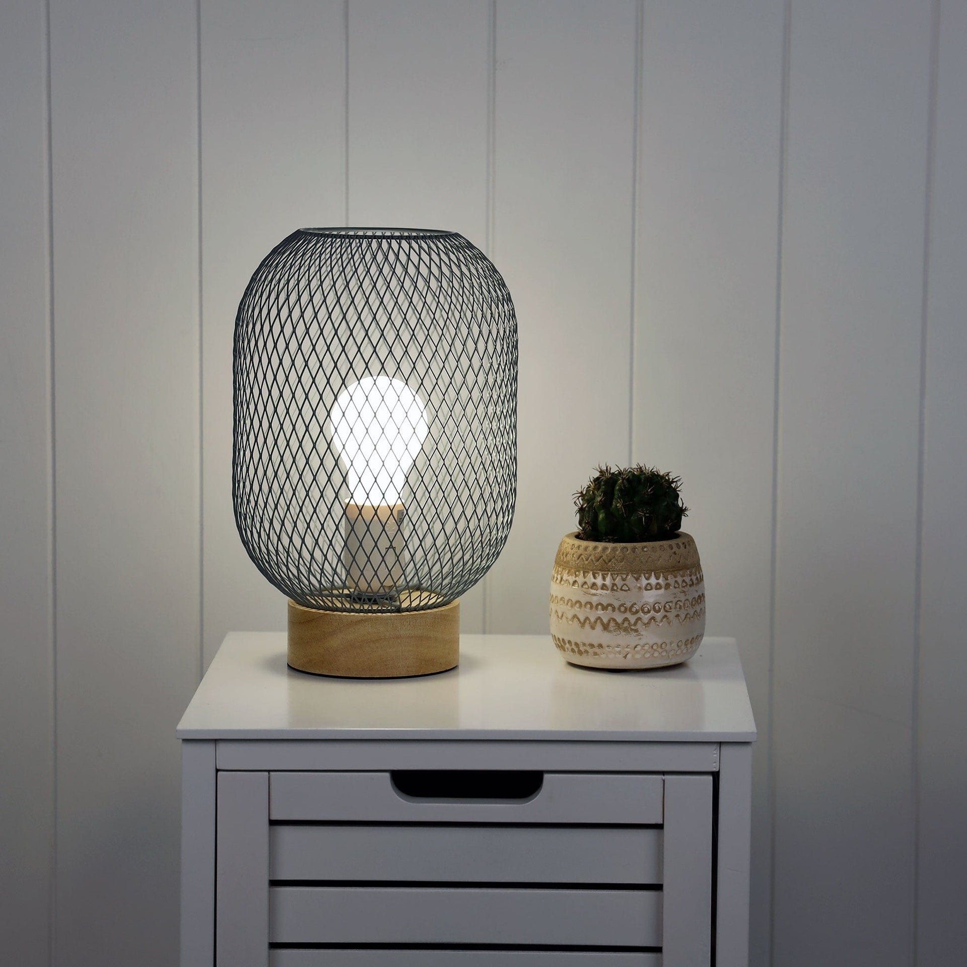 Oriel Lighting Lamp TILDA Grey Mesh Table Lamp
