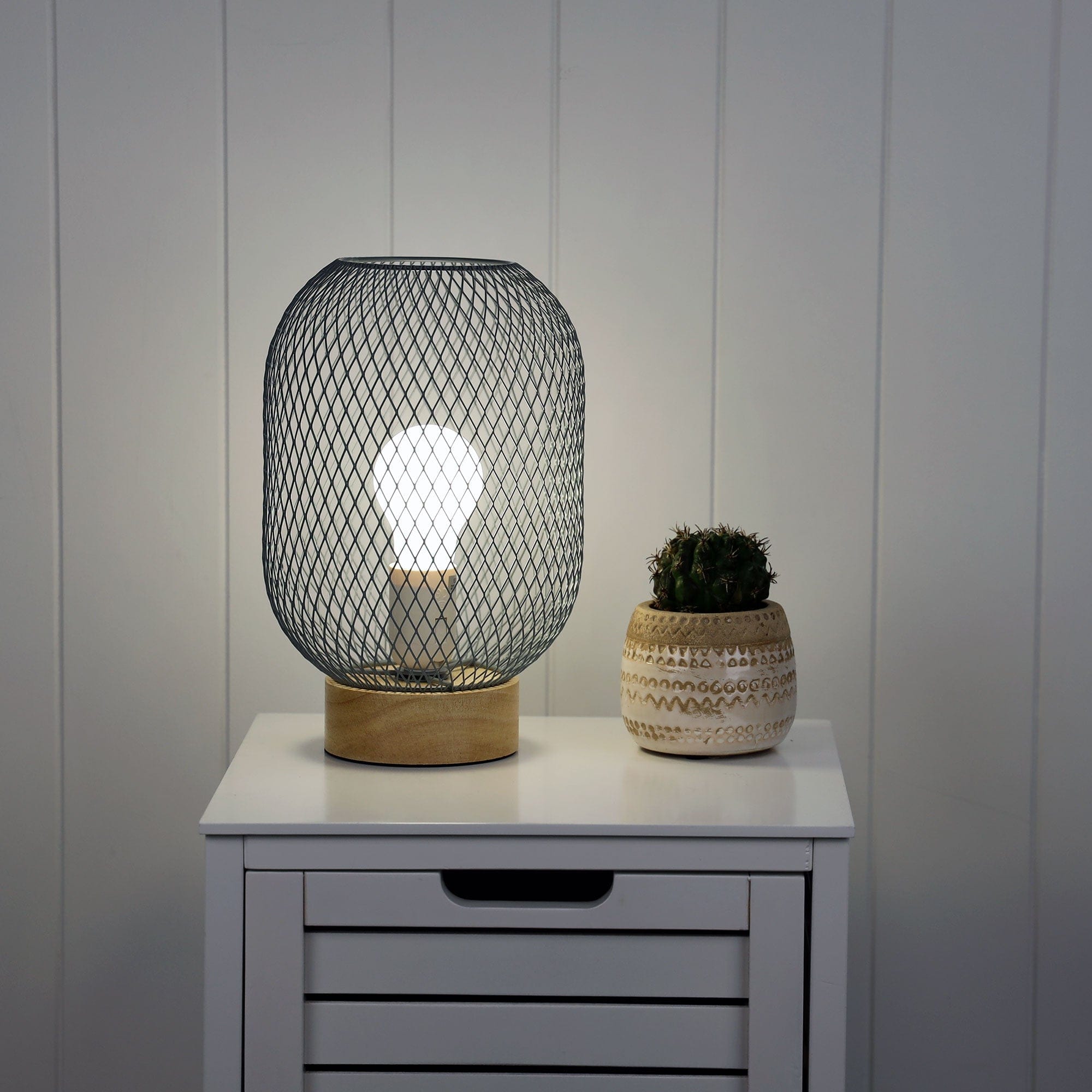 Oriel Lighting Lamp TILDA Grey Mesh Table Lamp