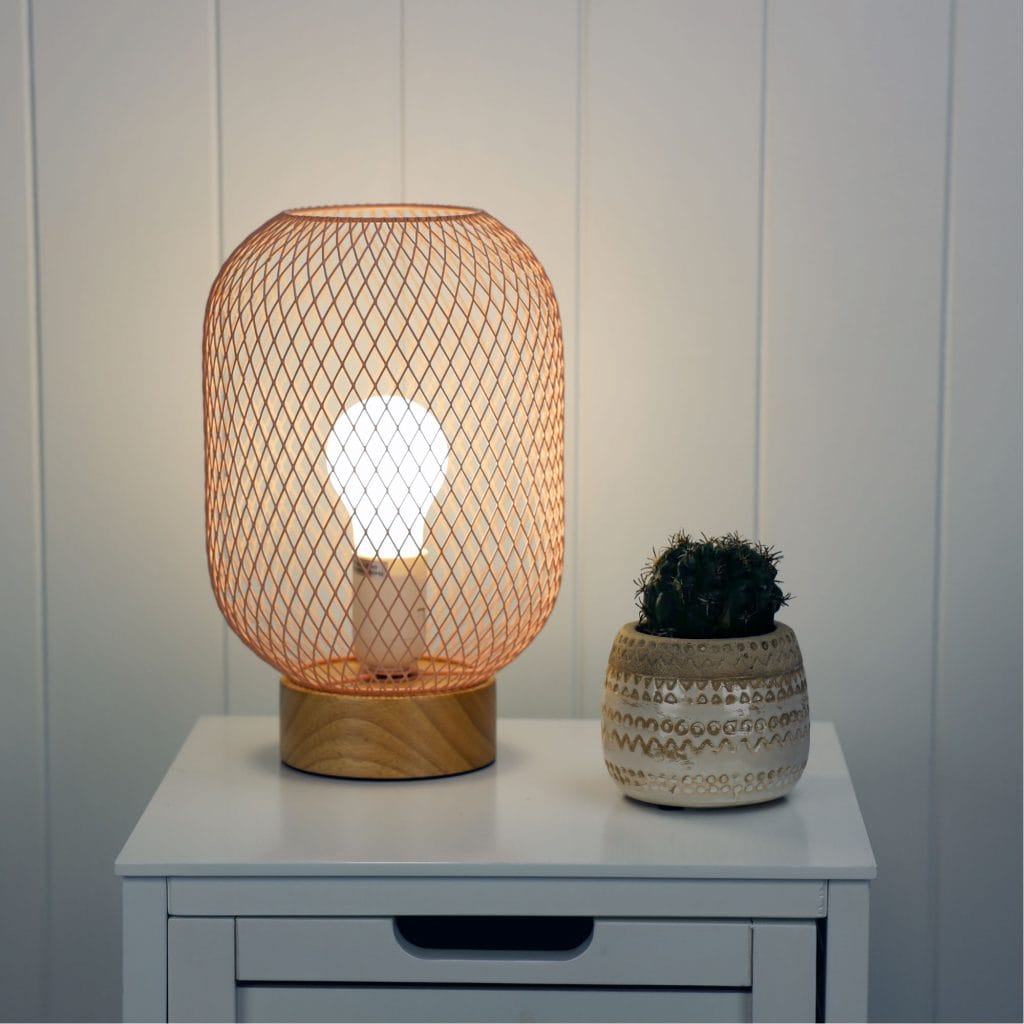 Oriel Lighting Lamp TILDA Pink Mesh Table Lamp