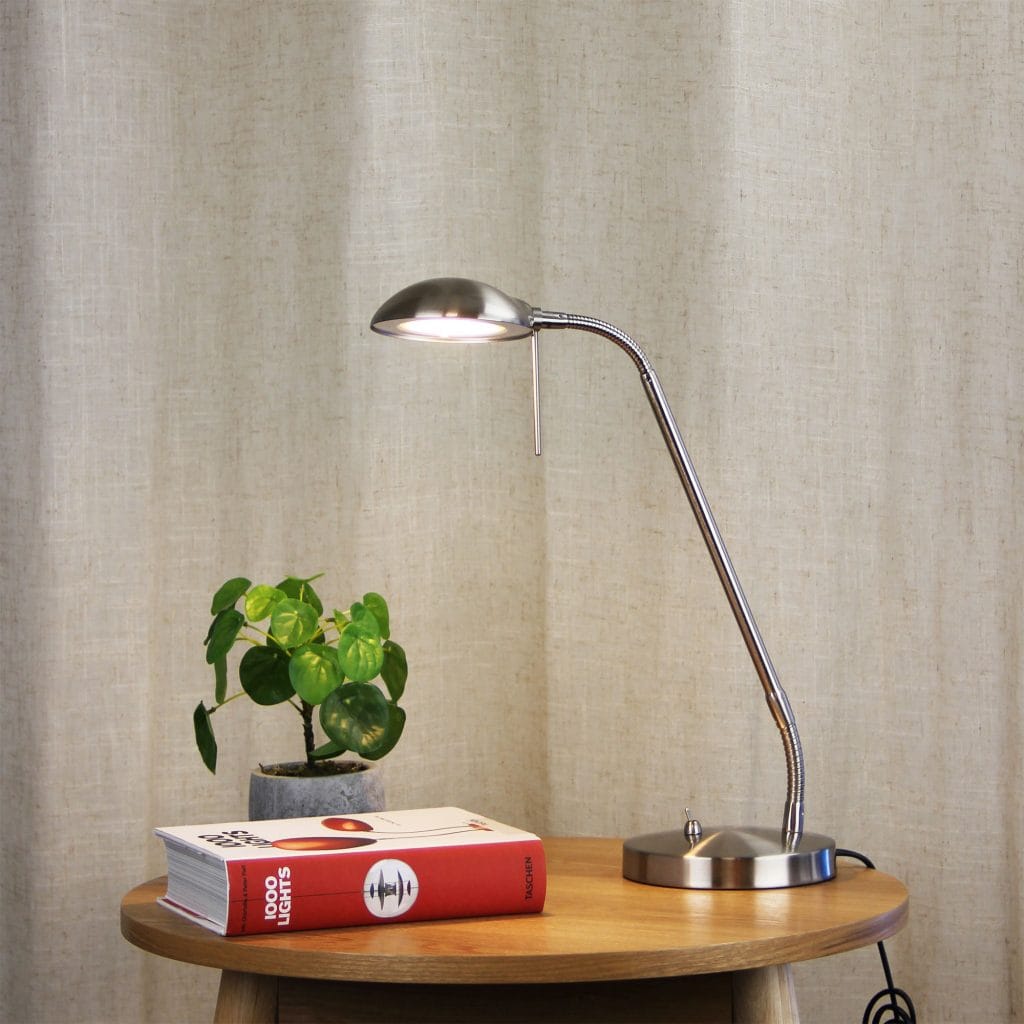 Oriel Lighting Lamp TIMO Brushed Chrome LED Desk Lamp