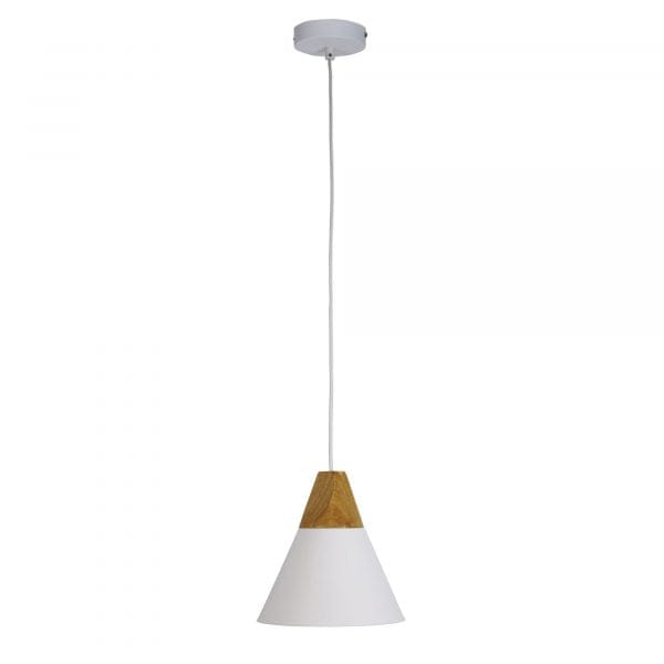 Oriel Lighting Lamp TRIGO.20 WHITE Stylish Conical White Pendant
