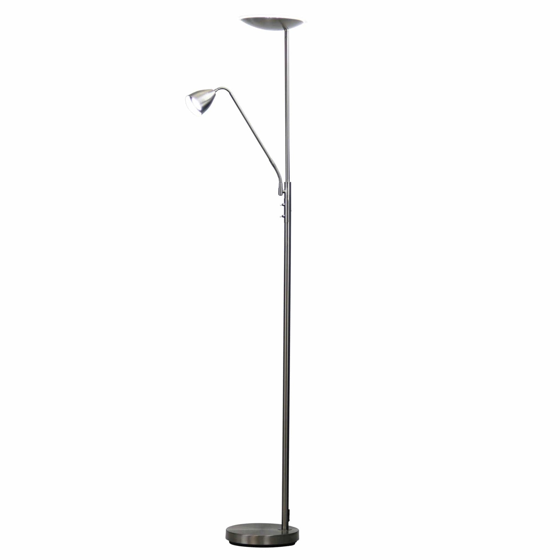 Oriel Lighting Floor Lamp UP2 Mother and Child LED Floor Lamp Brushed Chrome