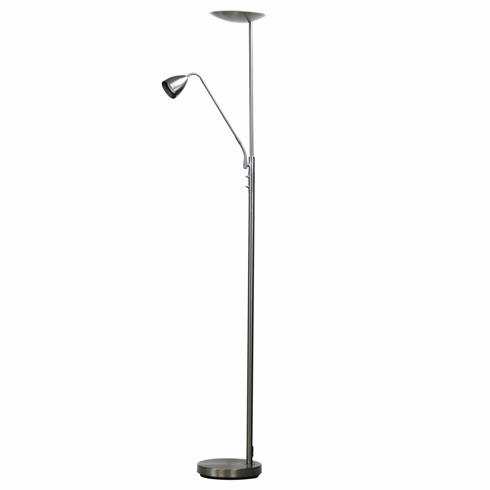 Oriel Lighting Floor Lamp UP2 Mother and Child LED Floor Lamp Brushed Chrome