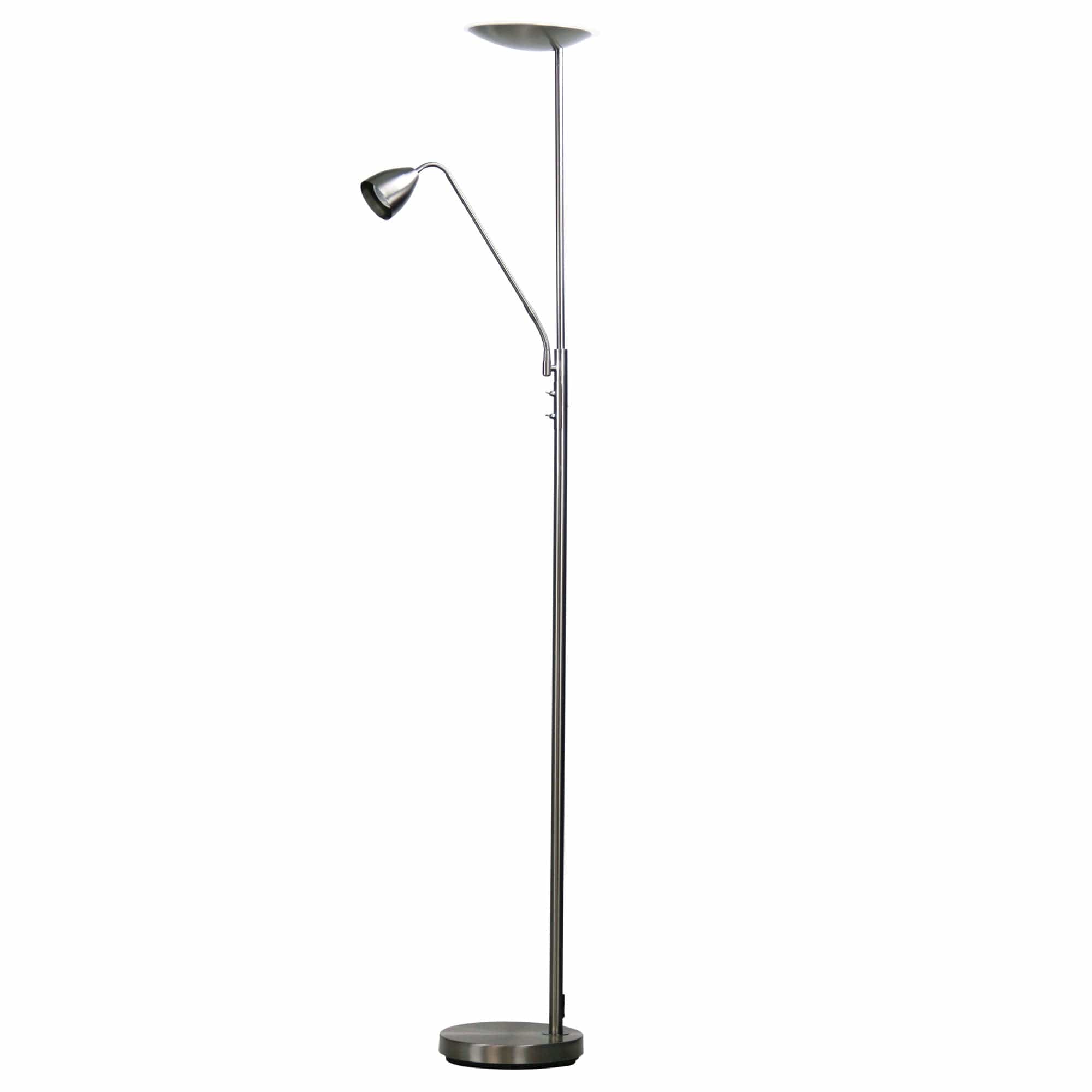 Oriel Lighting Floor Lamp UP2 Mother and Child LED Floor Lamp Brushed Chrome