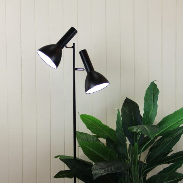 Oriel Lighting Floor Lamp VESPA Mid-Century Twin Floor Lamp Black