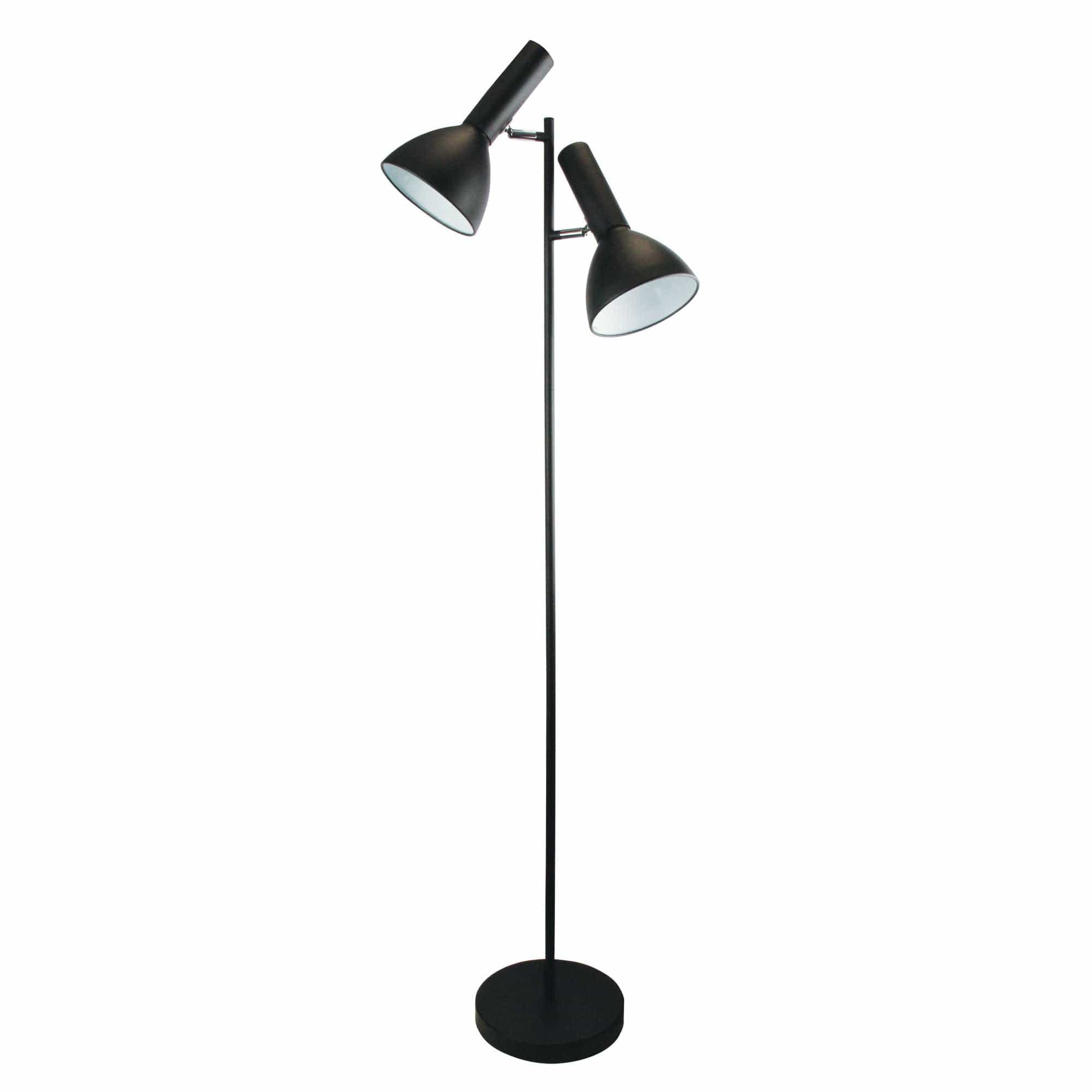Oriel Lighting Floor Lamp VESPA Mid-Century Twin Floor Lamp Black
