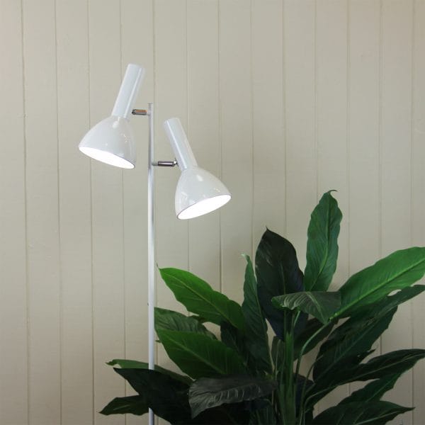 Oriel Lighting Floor Lamp VESPA Mid-Century Twin Floor Lamp White