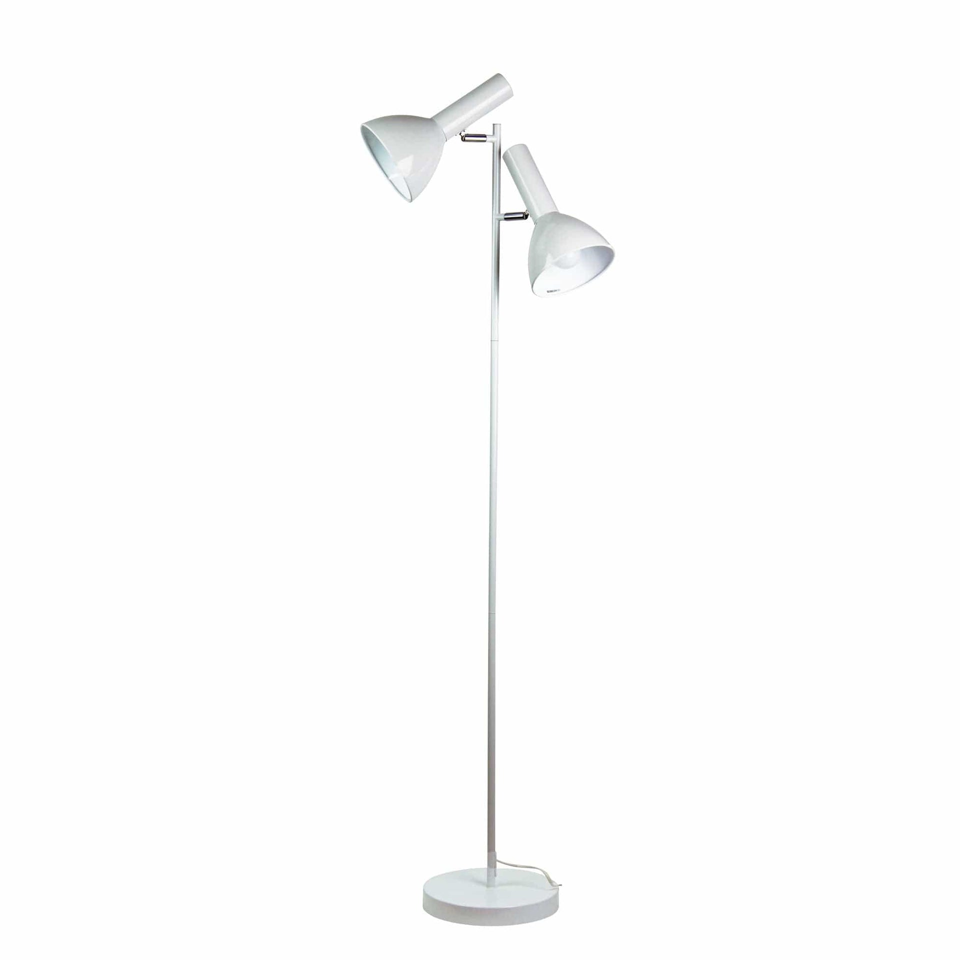 Oriel Lighting Floor Lamp VESPA Mid-Century Twin Floor Lamp White