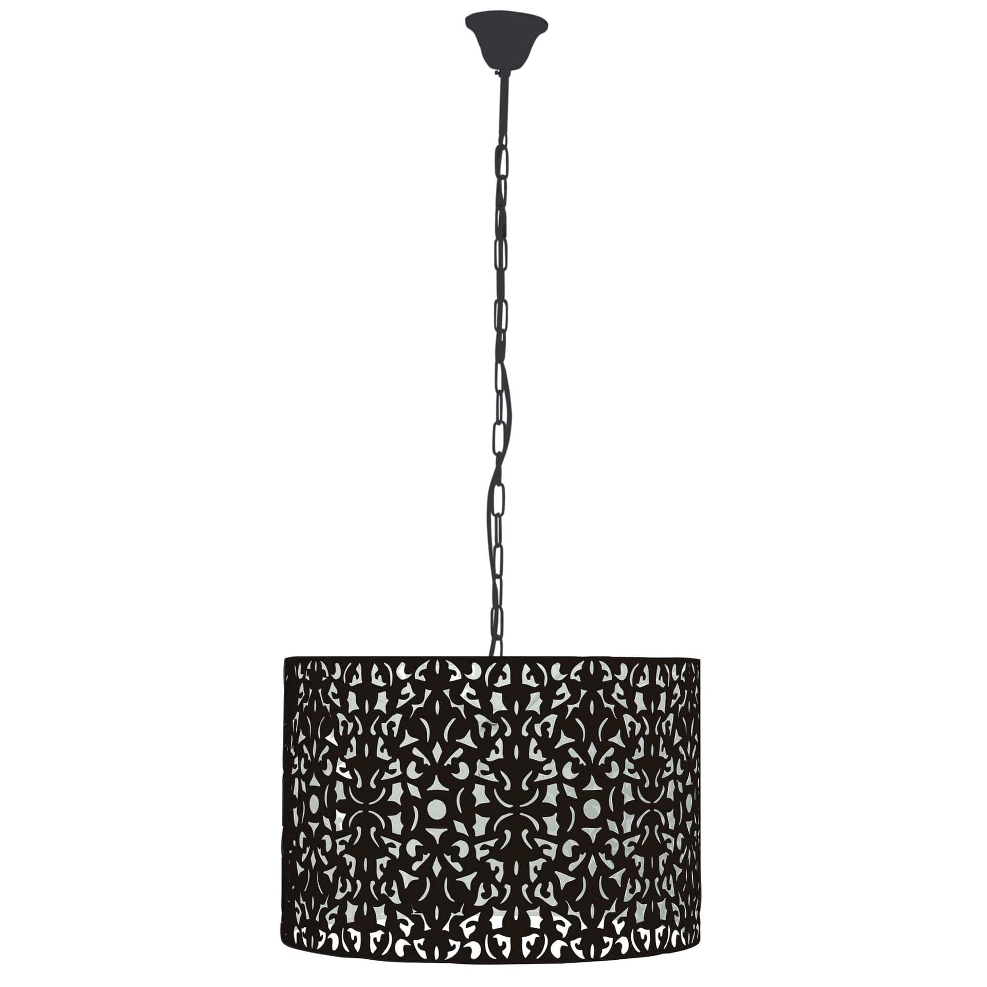 Oriel Lighting Lamp VICKY 45 Laser Cut Metal Pendant Black