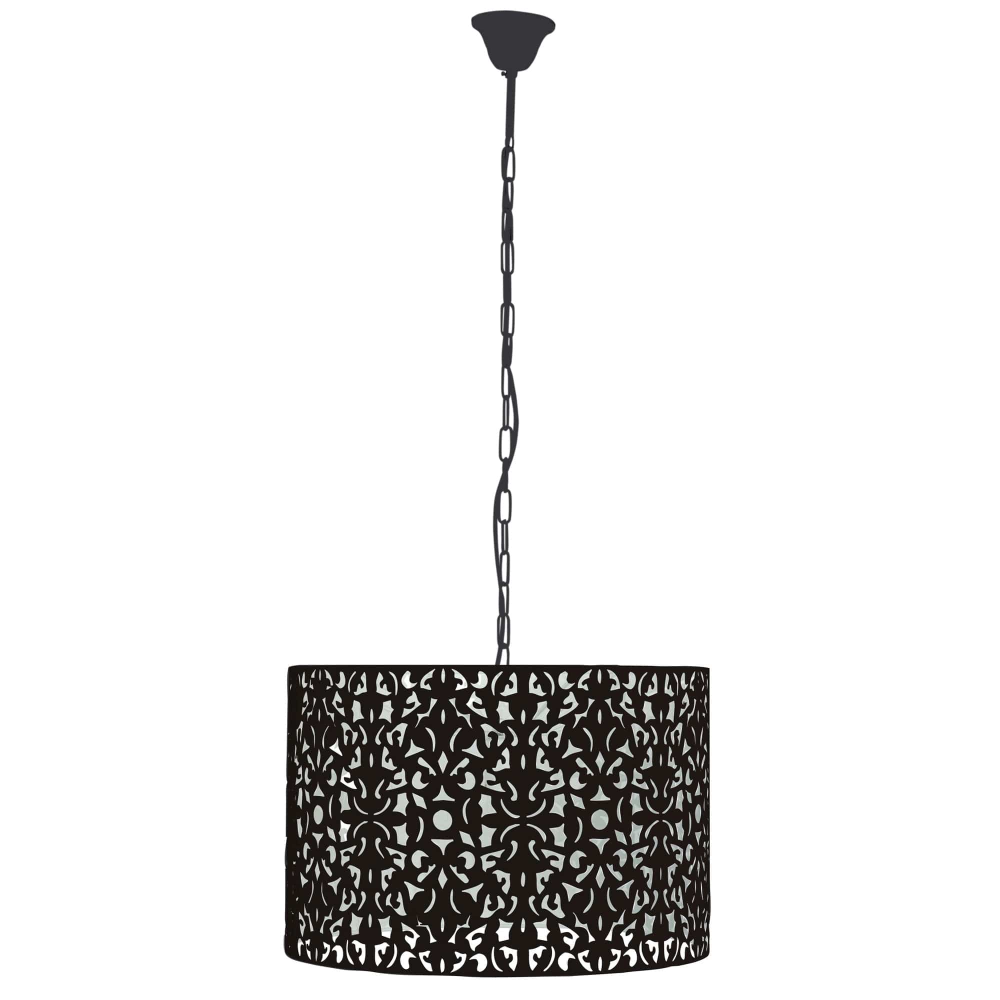 Oriel Lighting Lamp VICKY 45 Laser Cut Metal Pendant Black