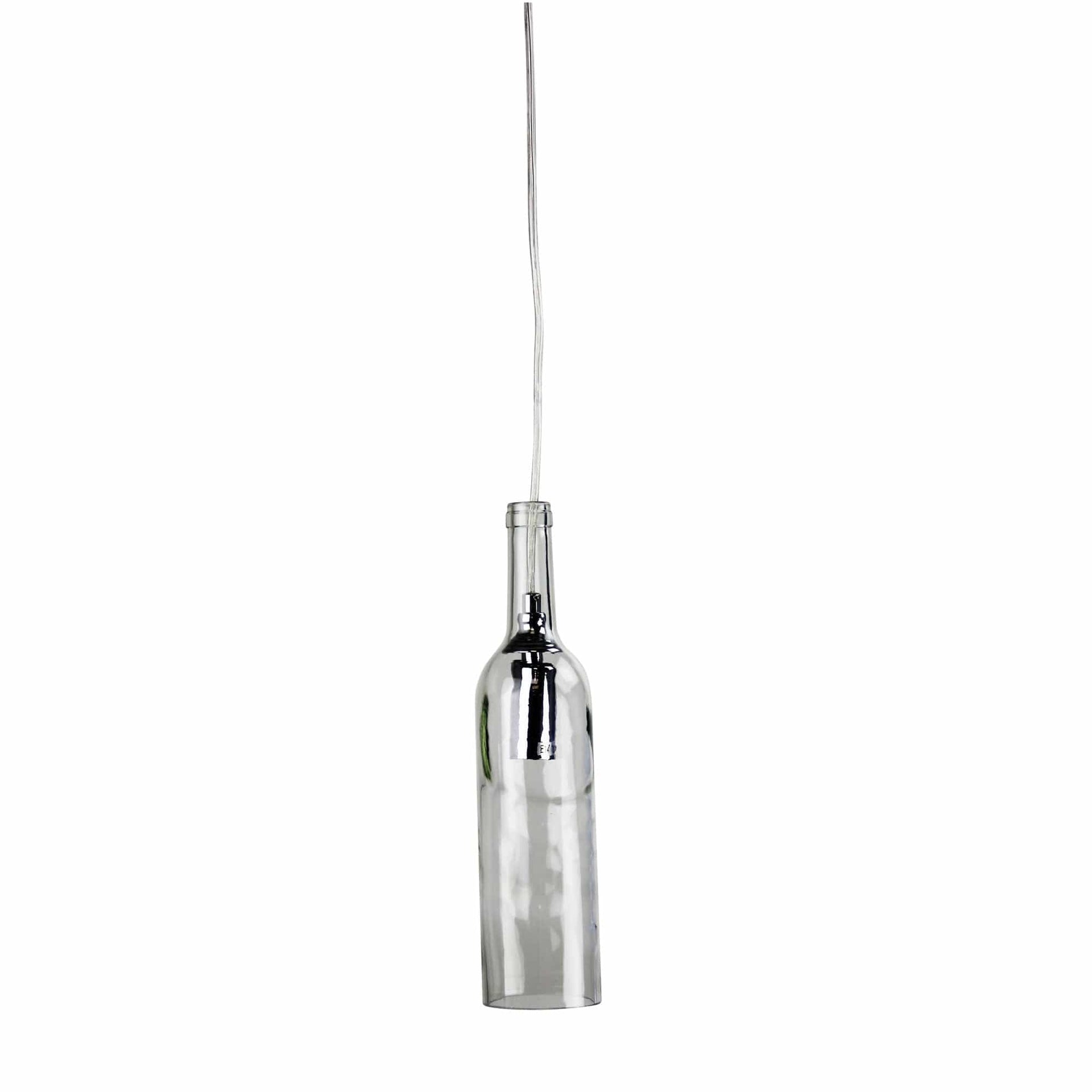 Oriel Lighting Lamp VIN Wine Bottle Clear Glass Pendant E14