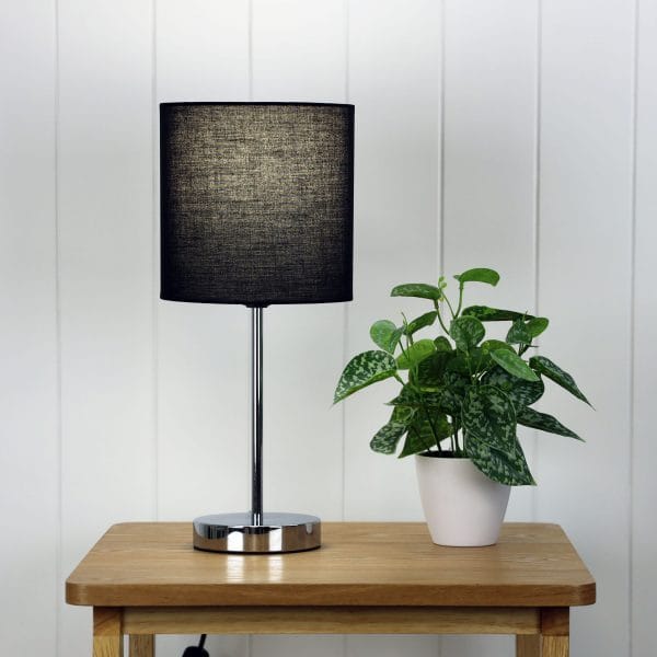 Oriel Lighting Lamp ZOLA TABLE LAMP Chrome Base with Black Shade
