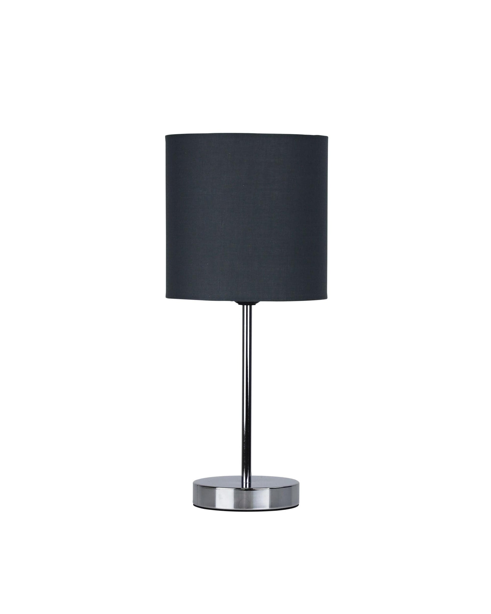 Oriel Lighting Lamp ZOLA TABLE LAMP Chrome Base with Grey Shade