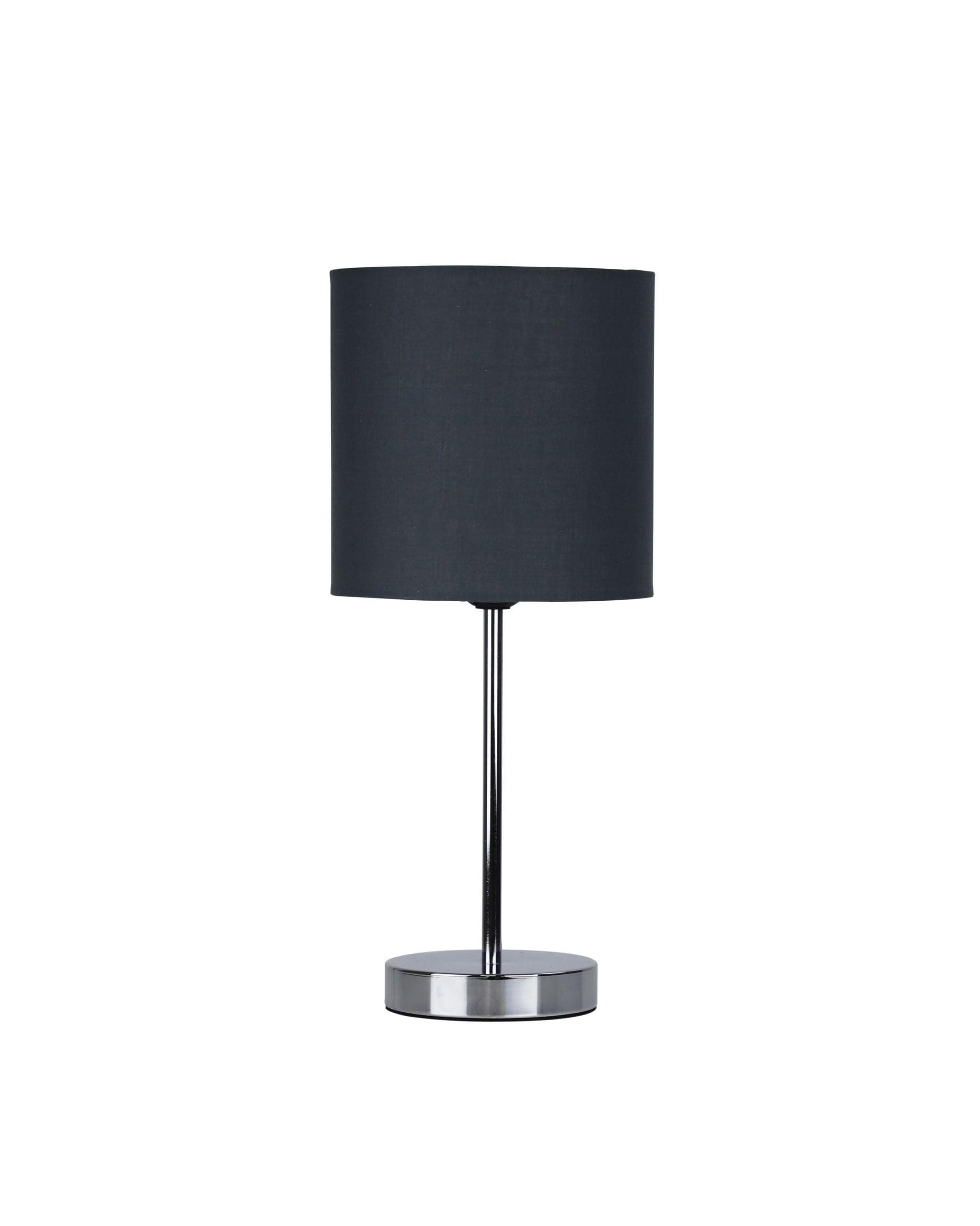Oriel Lighting Lamp ZOLA TABLE LAMP Chrome Base with Grey Shade