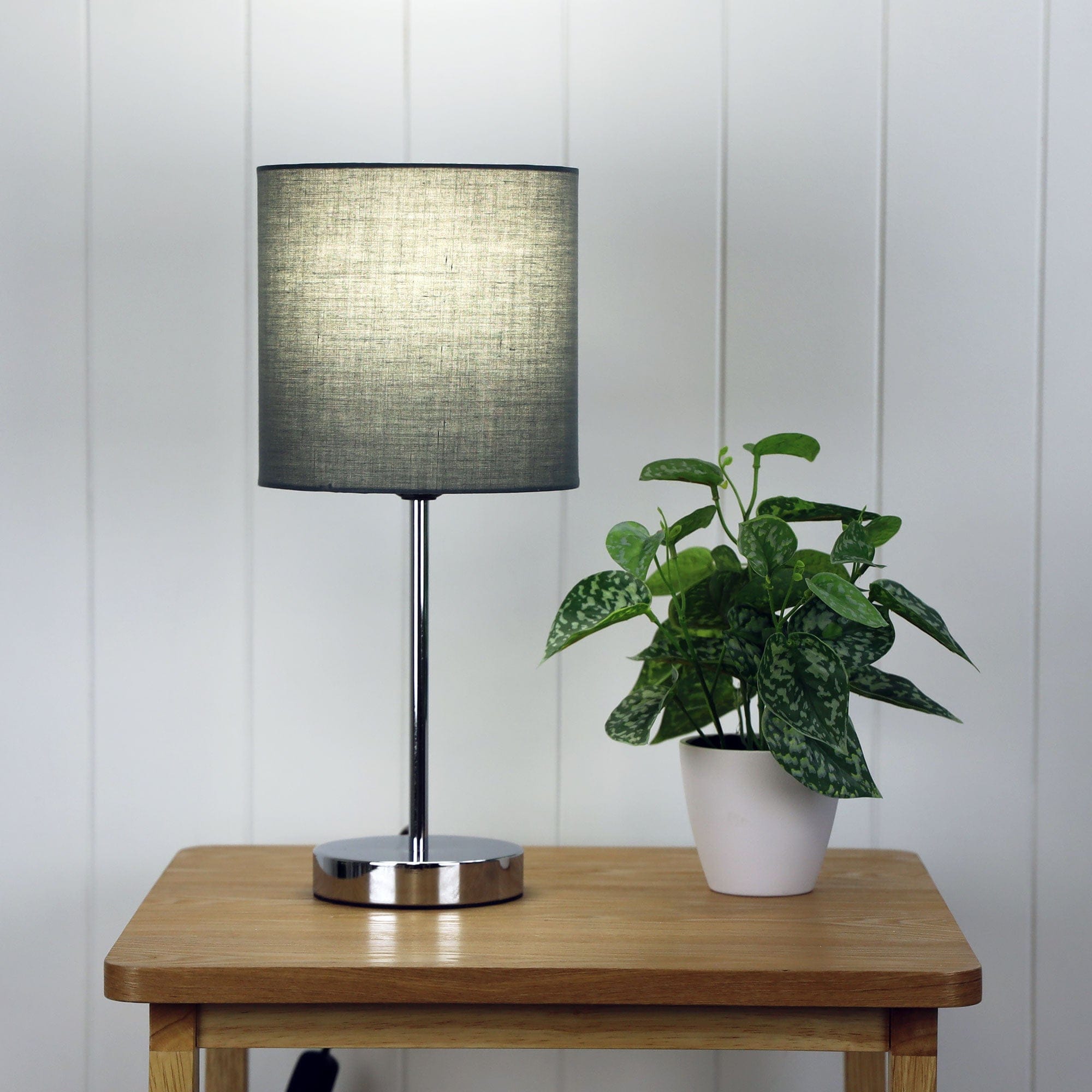 Oriel Lighting Lamp ZOLA TABLE LAMP Chrome Base with White Shade