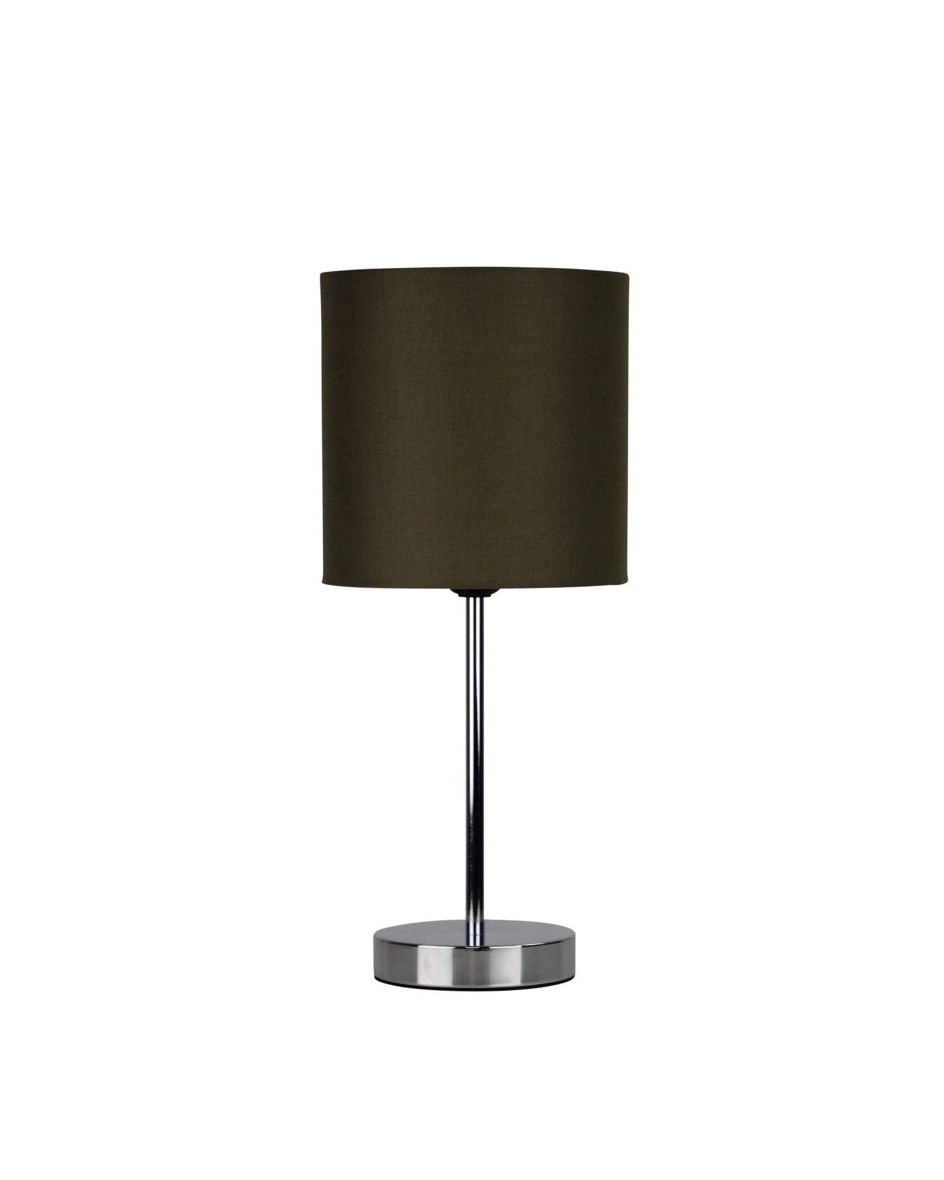 Oriel Lighting Lamp ZOLA TABLE LAMP Chrome Basewith Taupe Shade