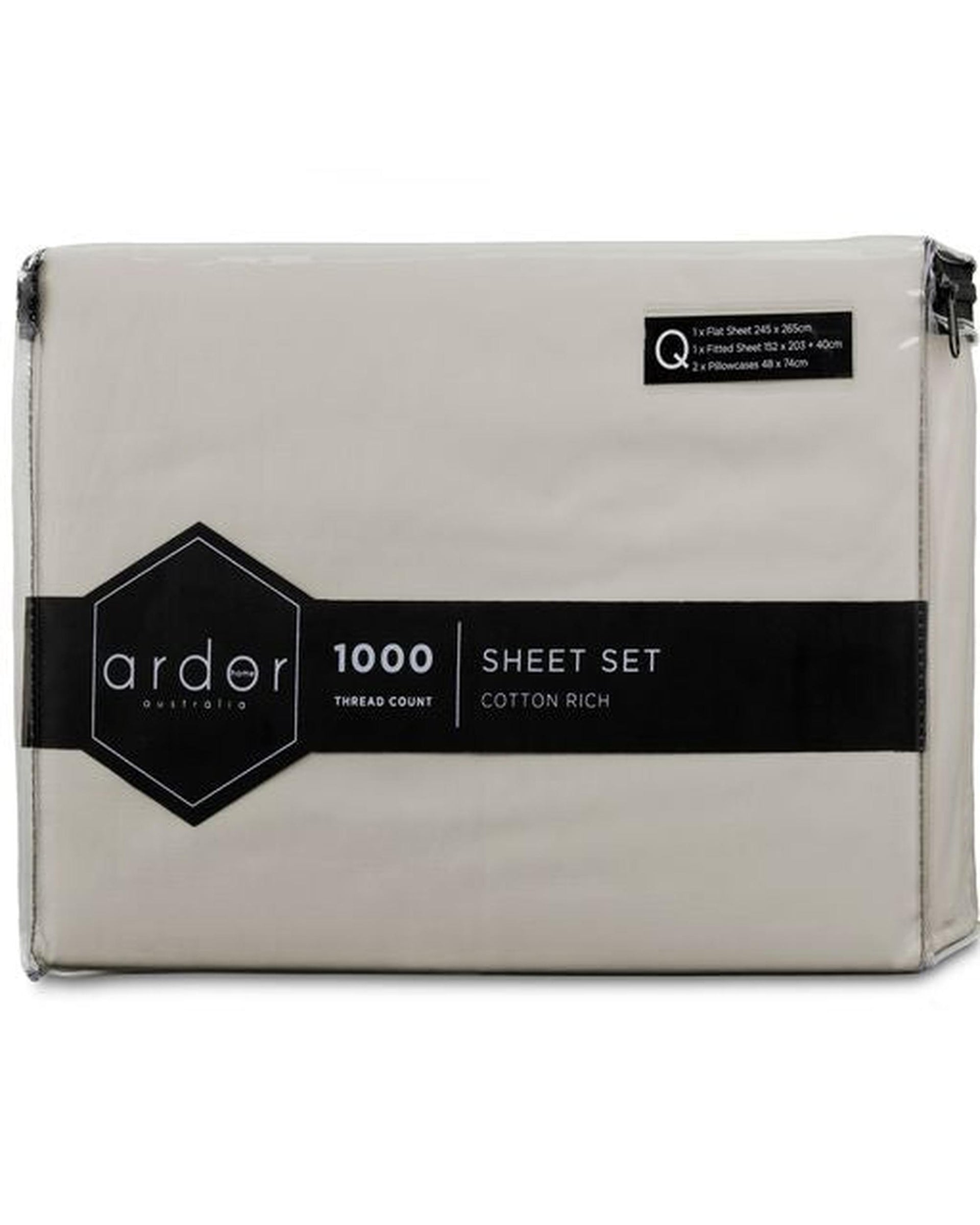 Ardor 1000TC Cotton Rich Sheet Set - 6 Colours Ardor Bedding