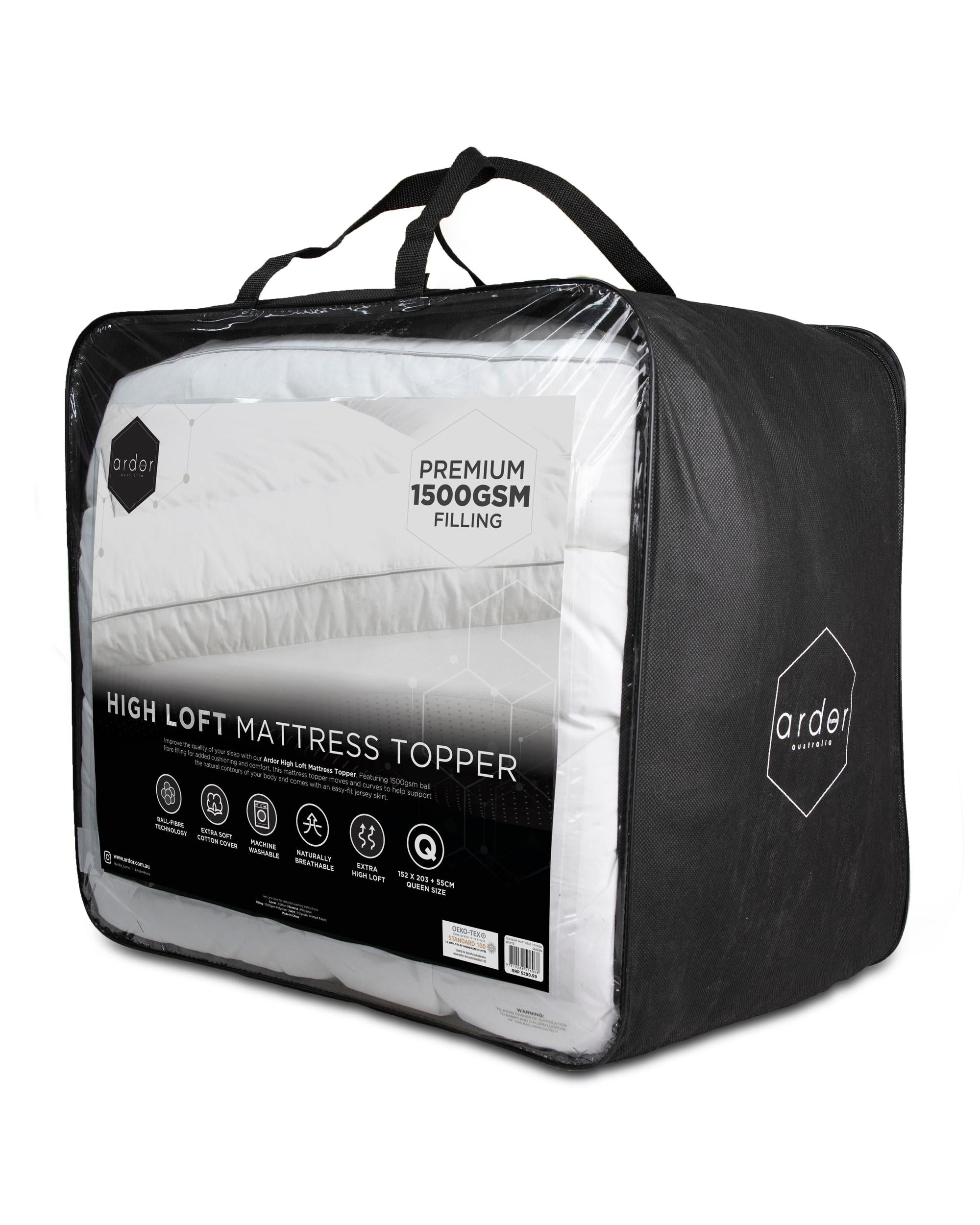 Ardor 1500GSM BALL FIBRE MATTRESS TOPPER Ardor Bedding