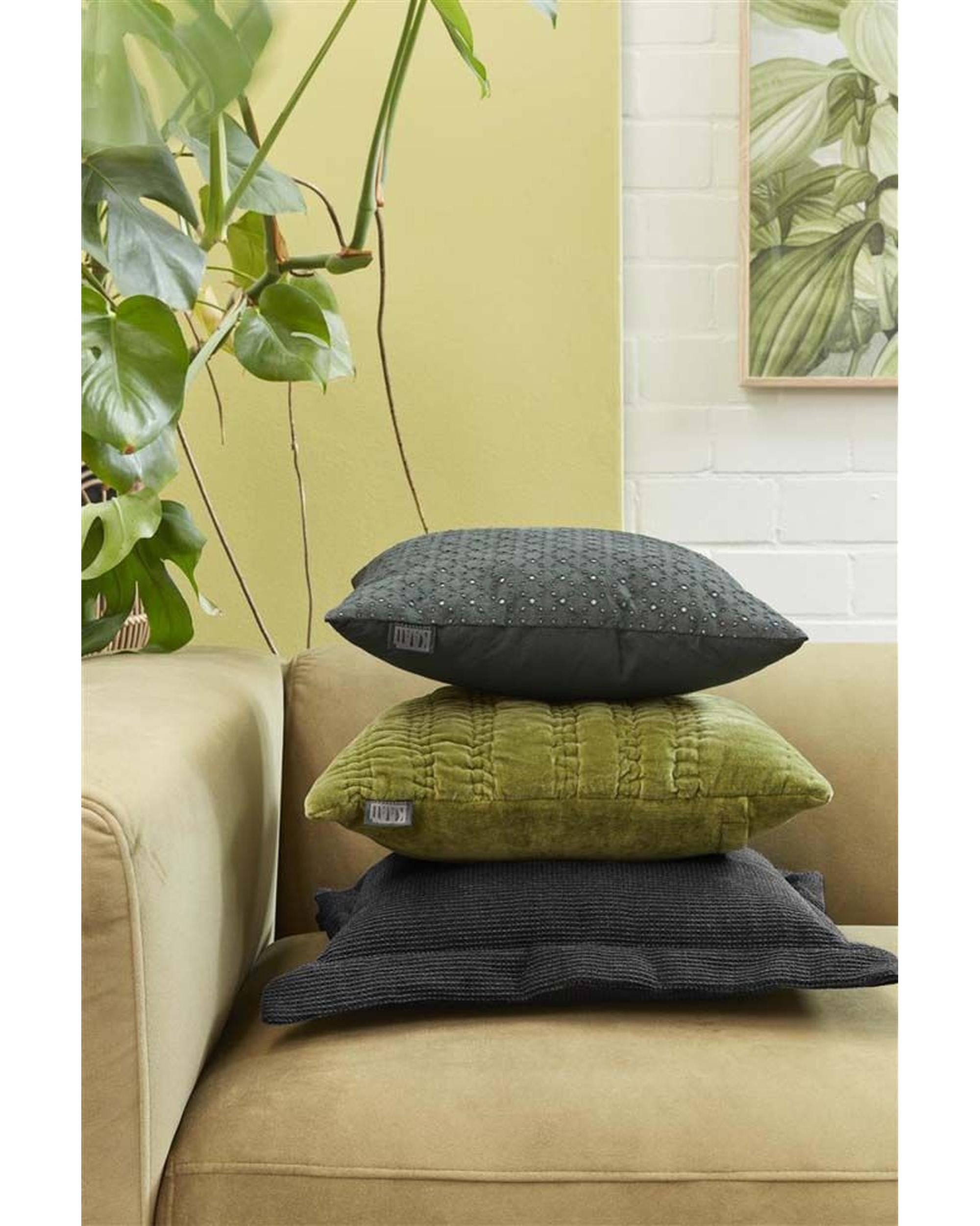 Bedding House Chelsy Green Filled Cushion - 40cm x 40cm Bedding House