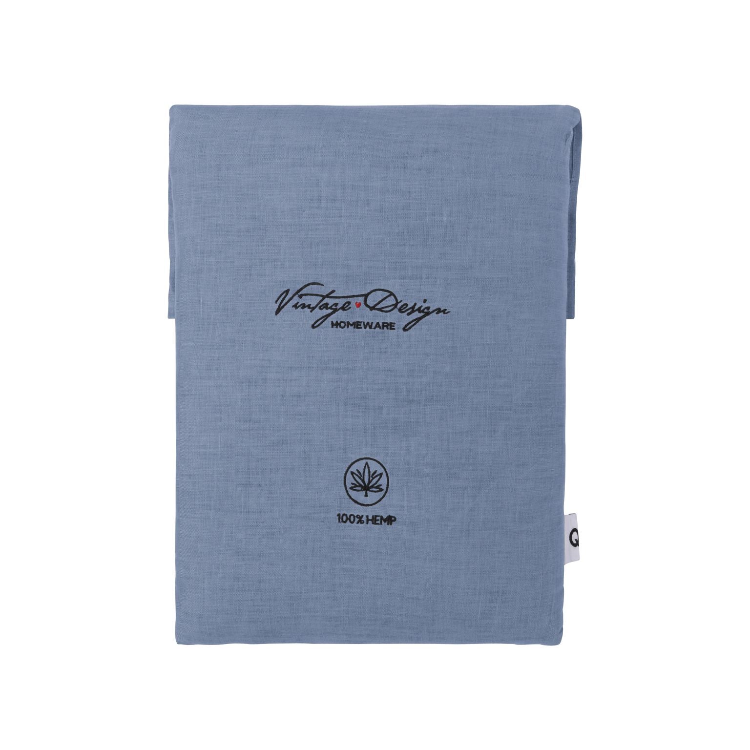 Vintage Design Sky Blue 100% Hemp Quilt Cover Set Vintage Design