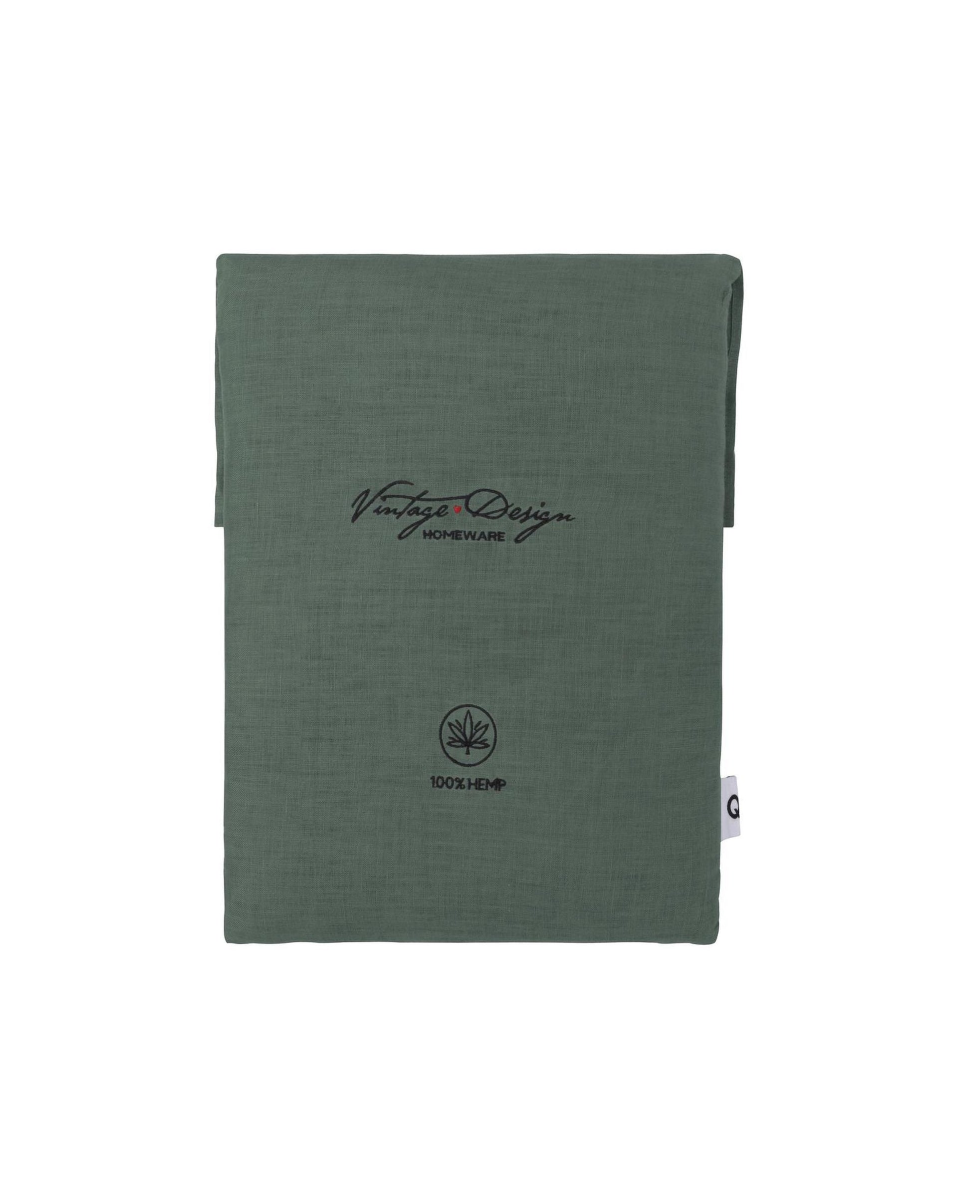 Vintage Design Sea Green 100% Hemp Quilt Cover Set Vintage Design