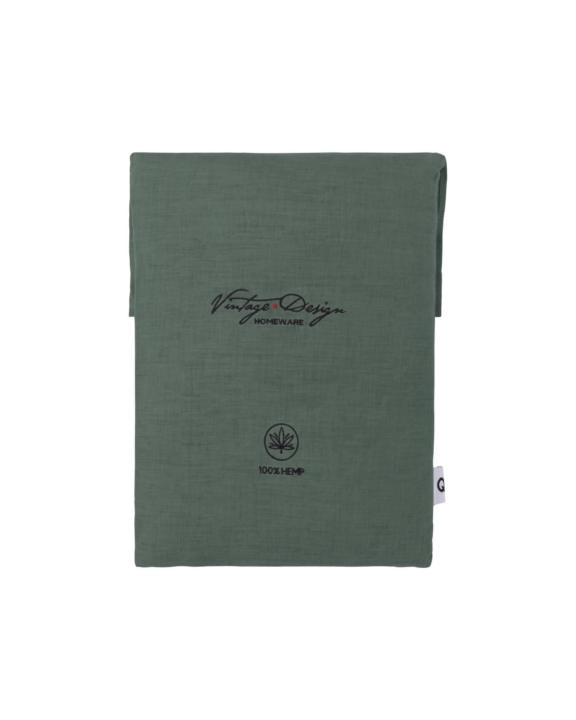 Vintage Design Sea Green 100% Hemp Quilt Cover Set Vintage Design