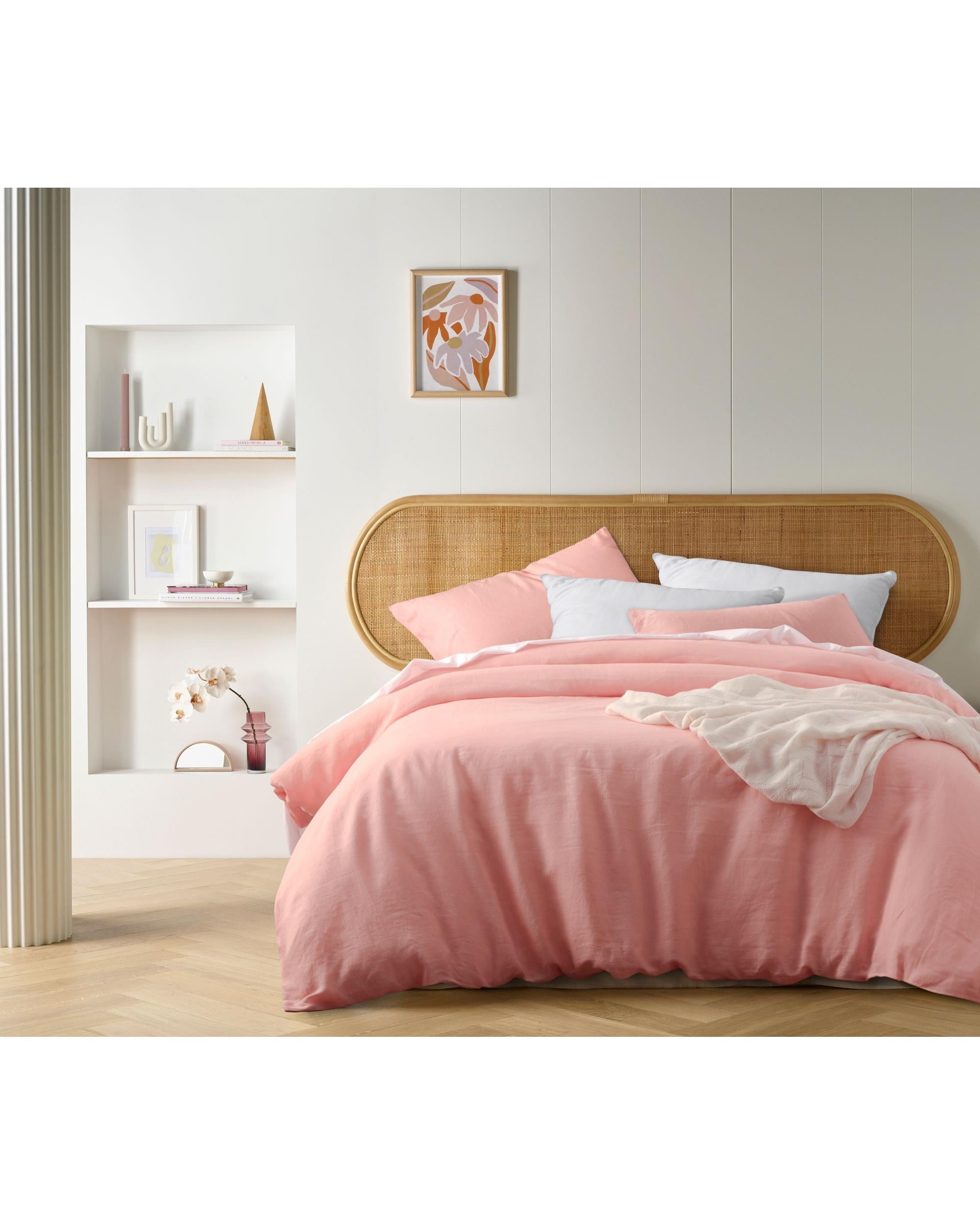 Vintage Design Peach French Linen Quilt Cover Set Vintage Design