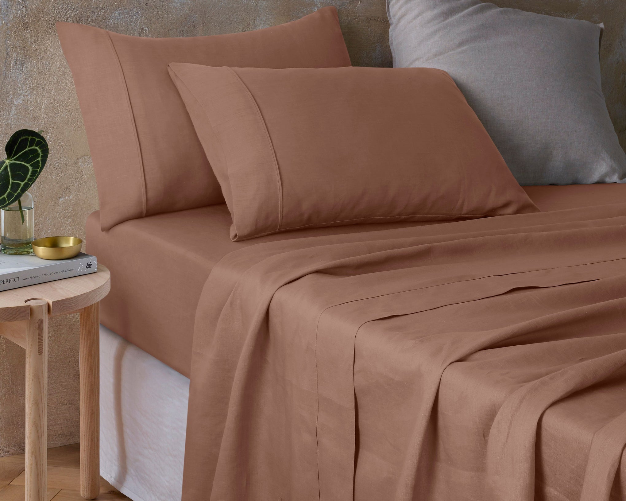 Vintage Design Hazelnut 100% Hemp Sheet Set Vintage Design