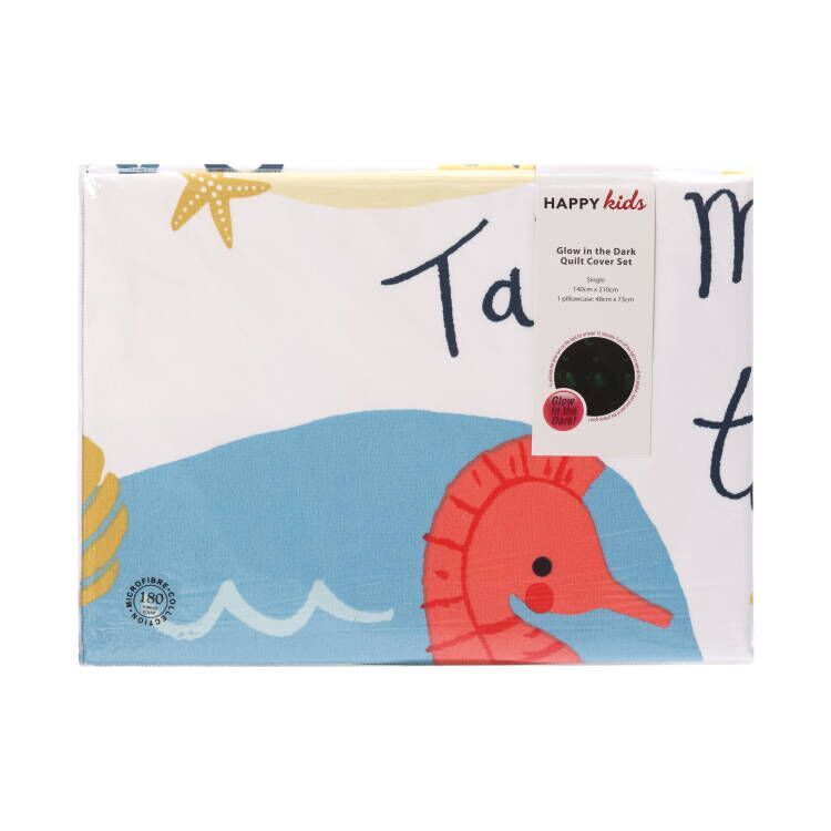 Happy Kids Seaside Glow in the Dark Quilt Cover Set Happy Kids Bedding