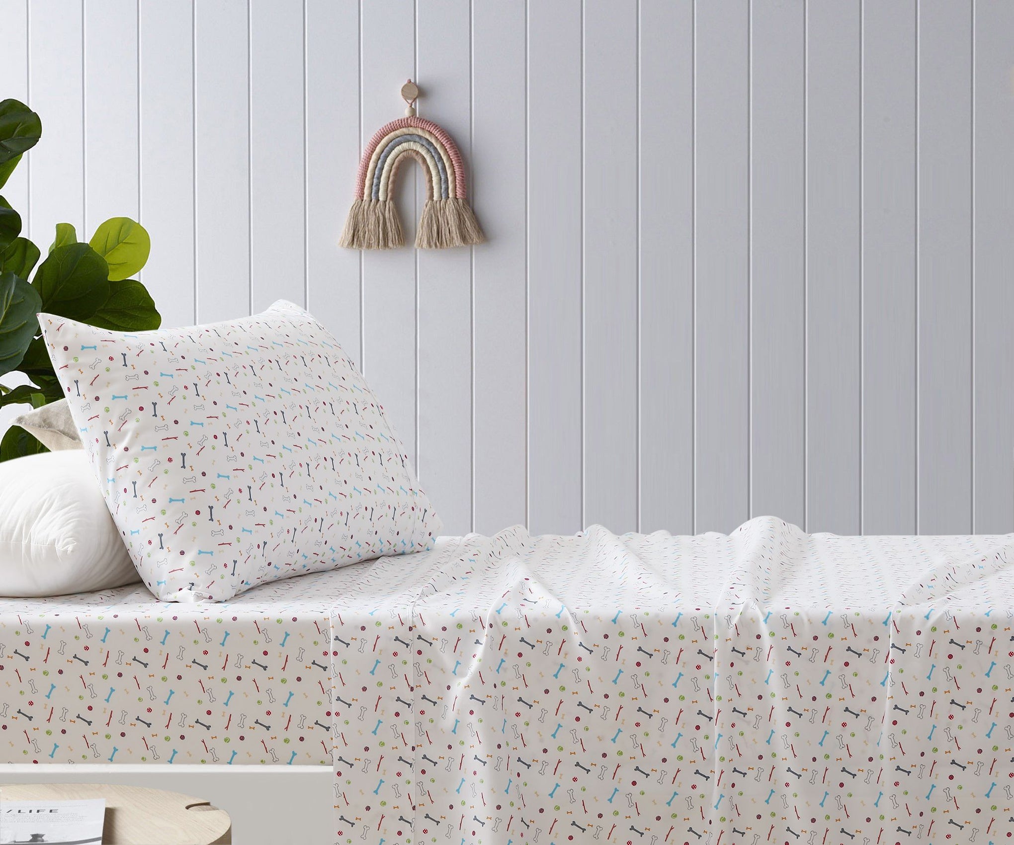 Happy Kids Bones Printed Microfibre Sheet Set Happy Kids Bedding