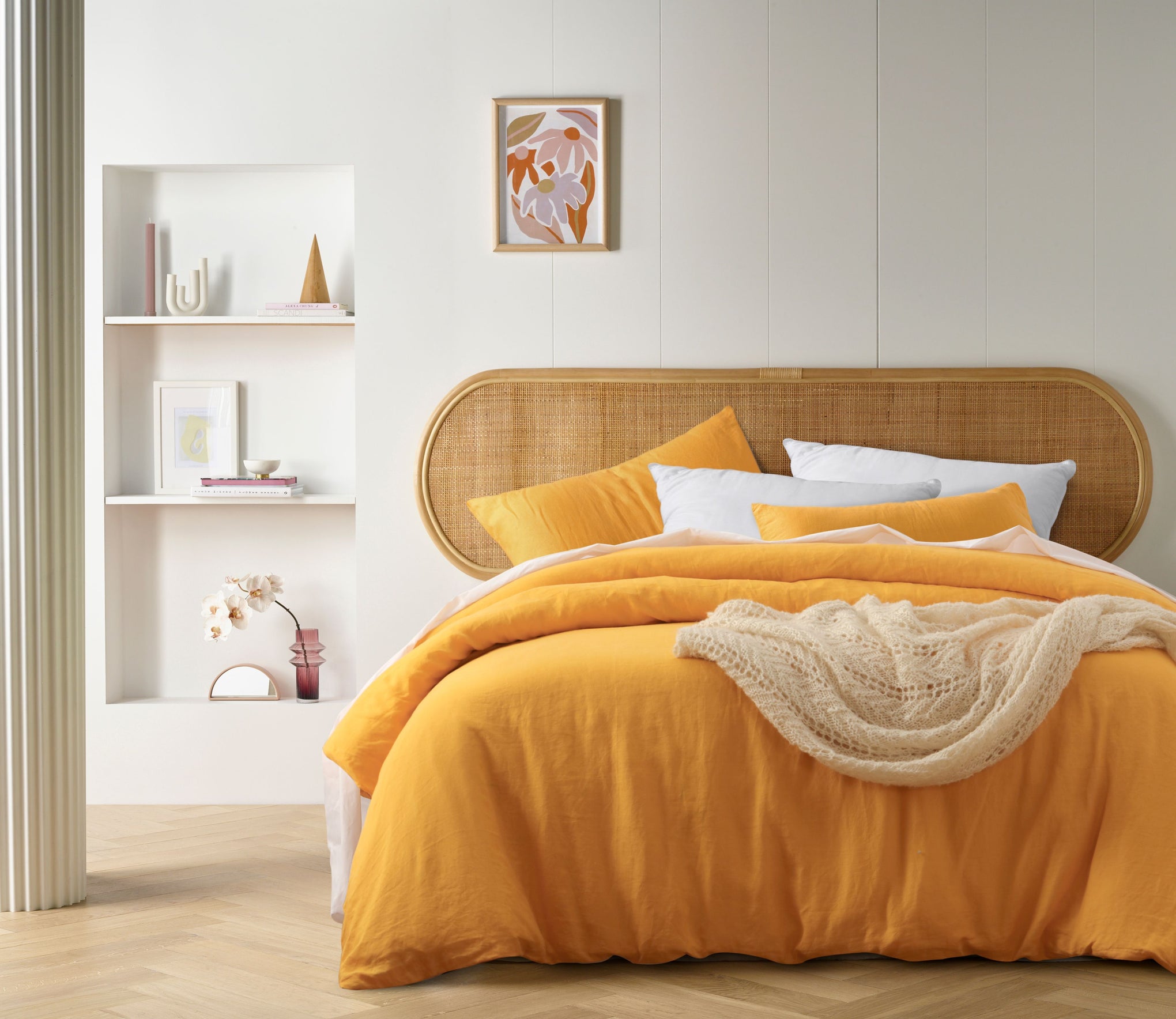 Vintage Design Marigold French Linen Quilt Cover Set Vintage Design