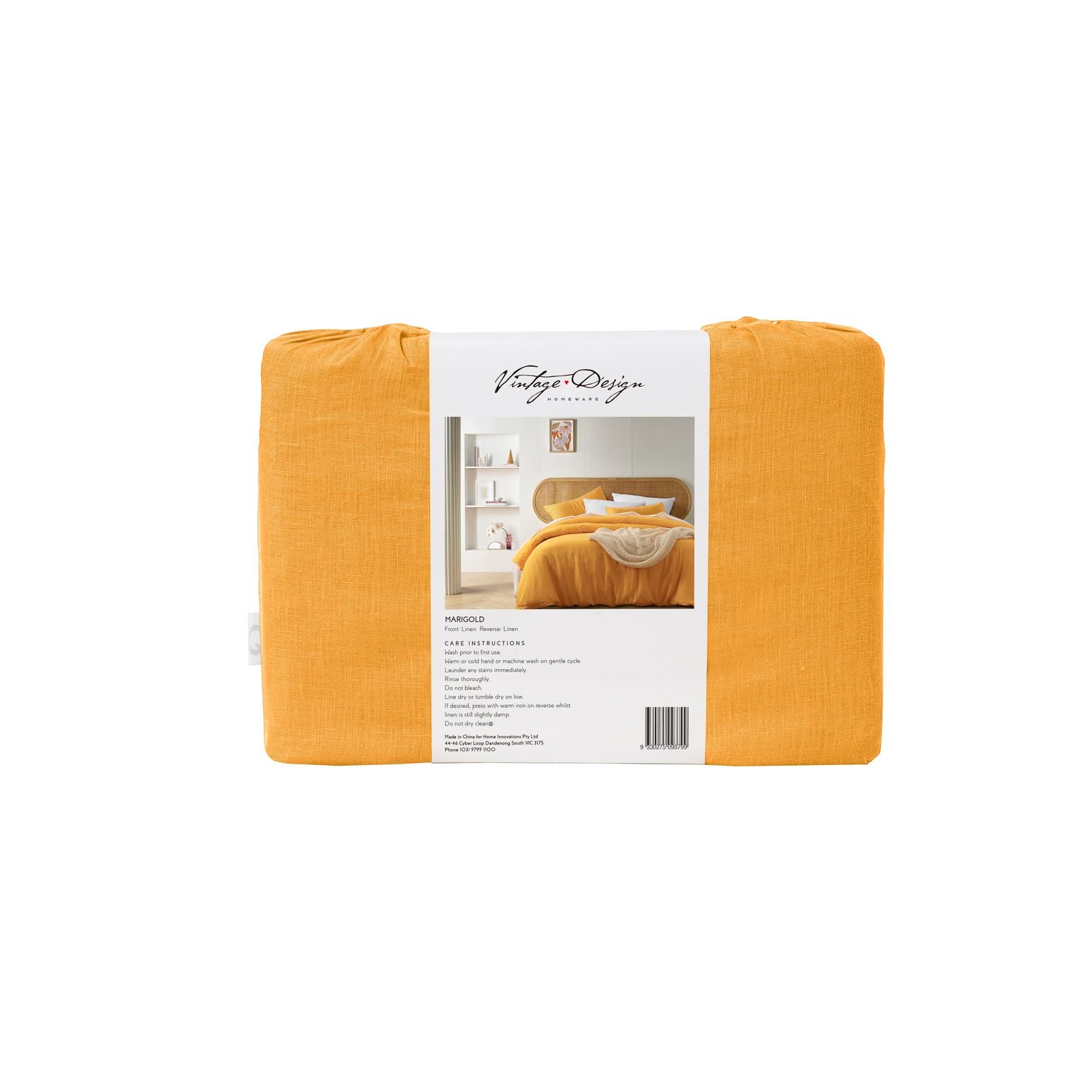 Vintage Design Marigold French Linen Quilt Cover Set Vintage Design