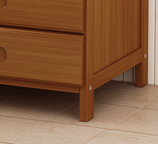Palermo Bedside Table Bamboo Bedside Table Nightstand Storage Bedroom Sofa Side Stand - Dark Wood