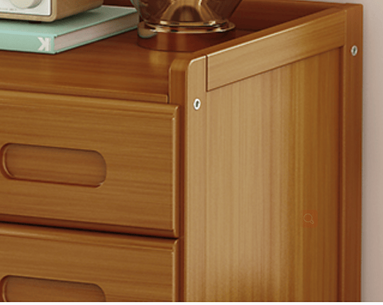 Palermo Bedside Table Bamboo Bedside Table Nightstand Storage Bedroom Sofa Side Stand - Dark Wood