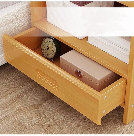 Palermo Bedside Table Bamboo Bedside Table Nightstand Storage Bedroom Sofa Side Stand - Wood