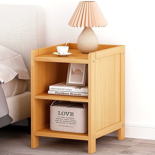 Palermo Bedside Table Bamboo Bedside Table Nightstand Storage Bedroom Sofa Side Stand - Wood