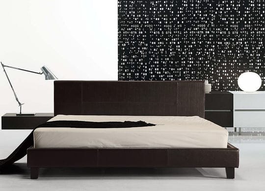 Palermo Bedframe Loft Black PU Leather - Brown