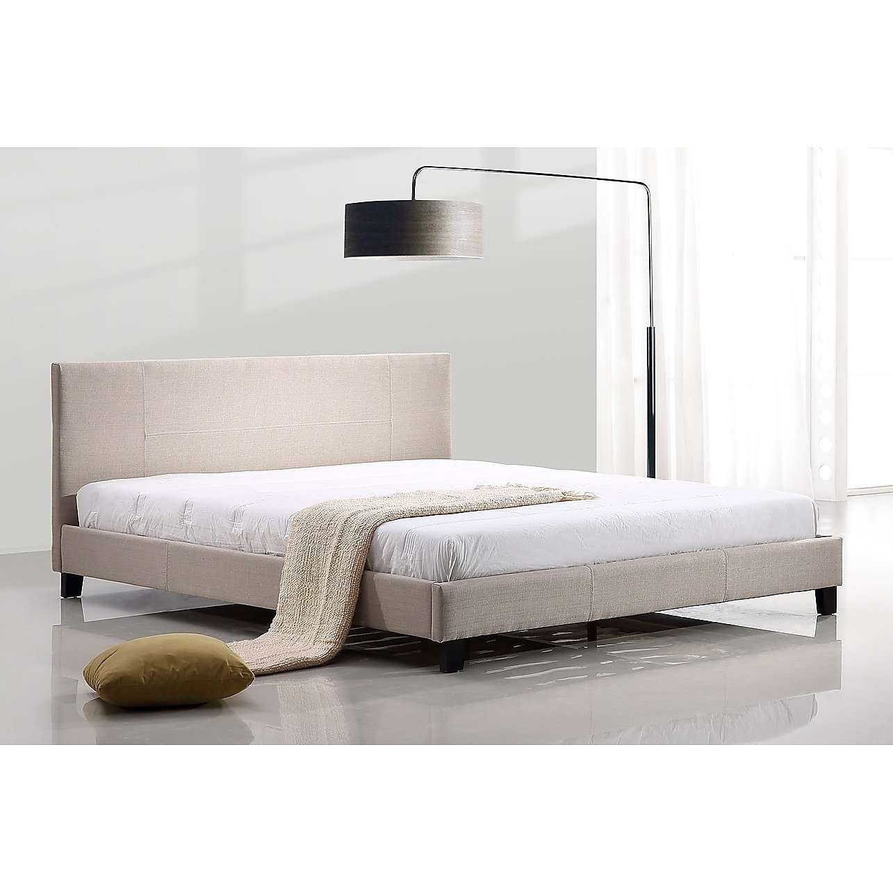 Palermo Bedframe Modern Fabric Linen Bed Frame - 2 Colours