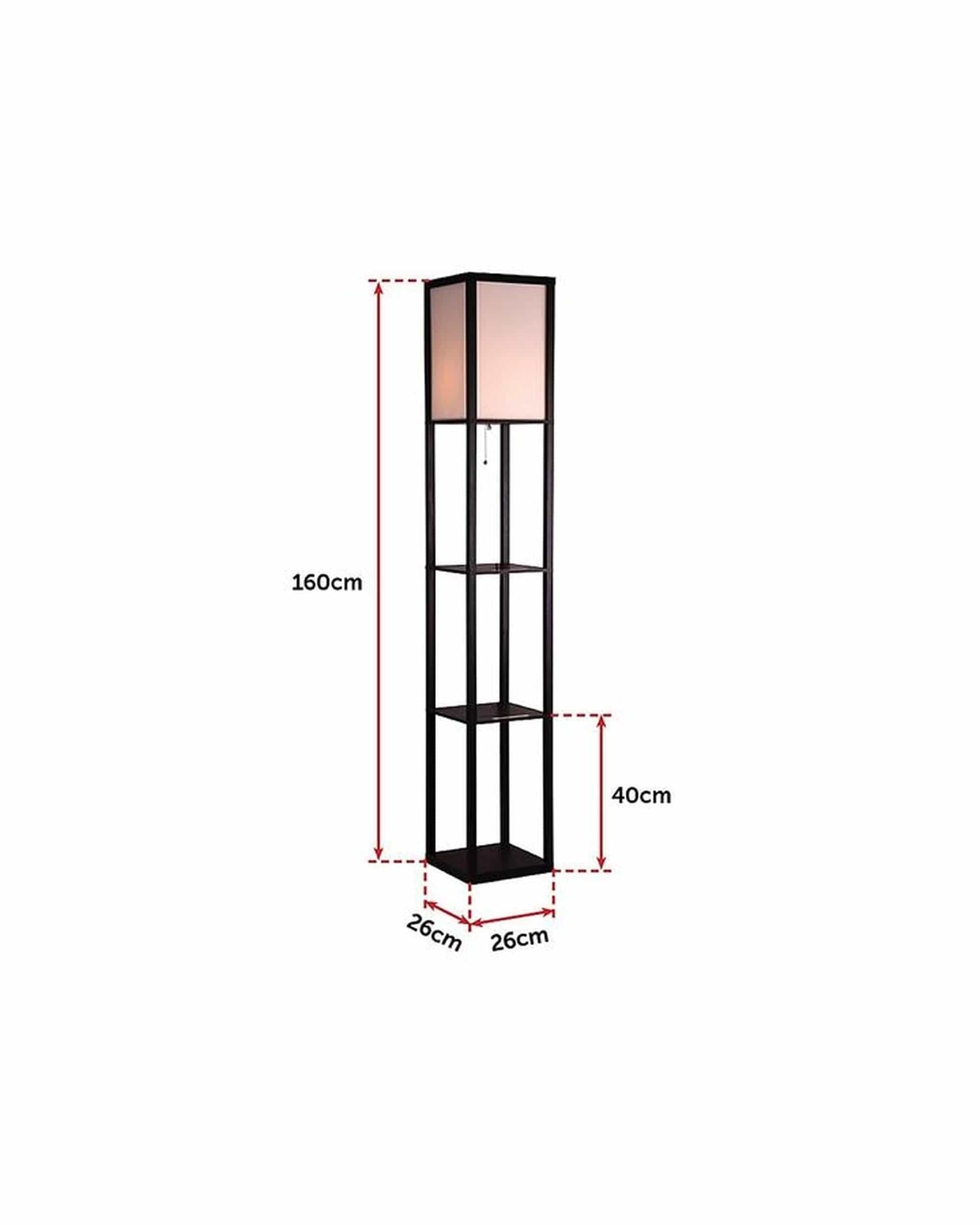 Palermo Lamp Shelf Floor Lamp - Shade Diffused Light Source with Open-Box Shelves - Type A