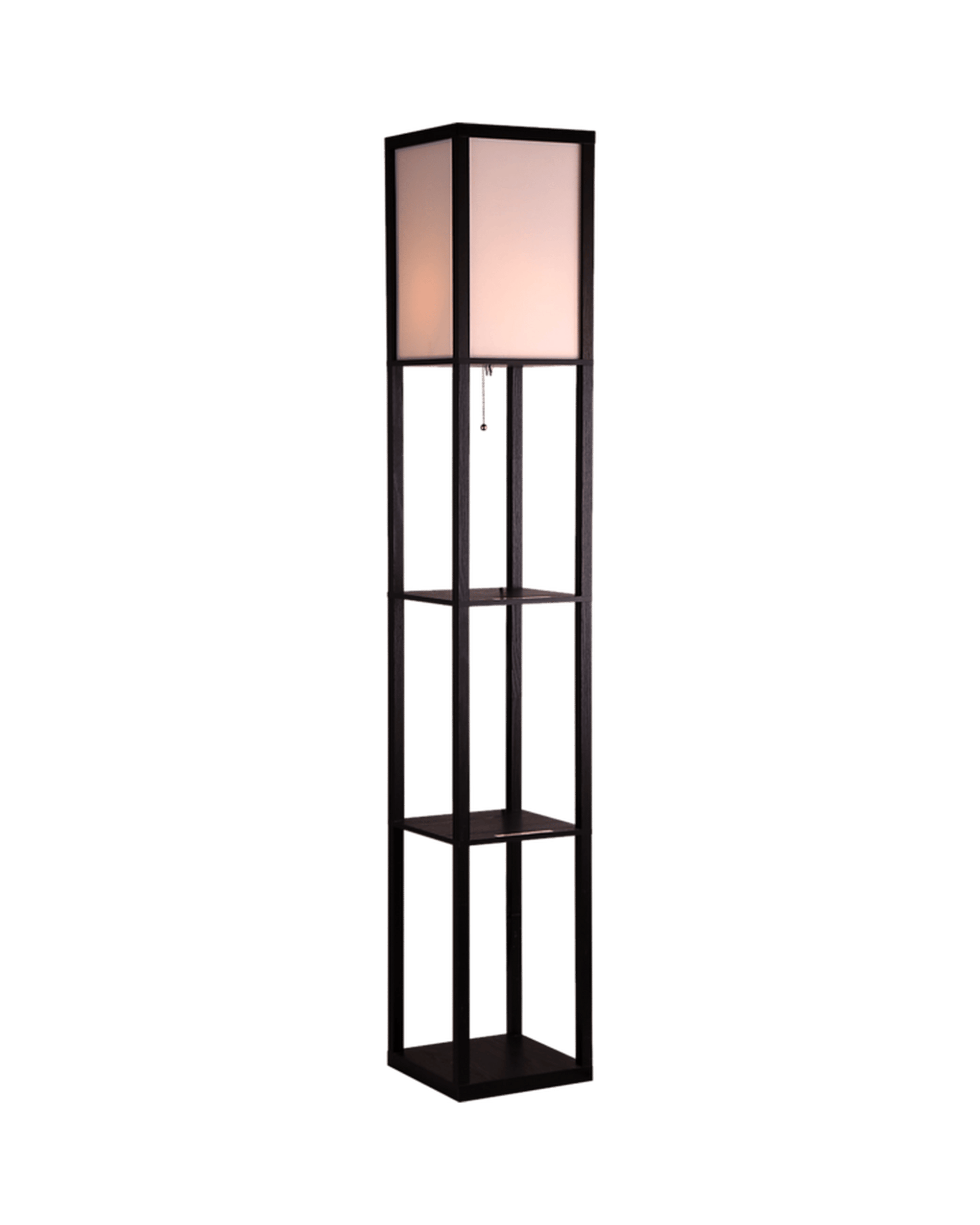Palermo Lamp Shelf Floor Lamp - Shade Diffused Light Source with Open-Box Shelves - Type A