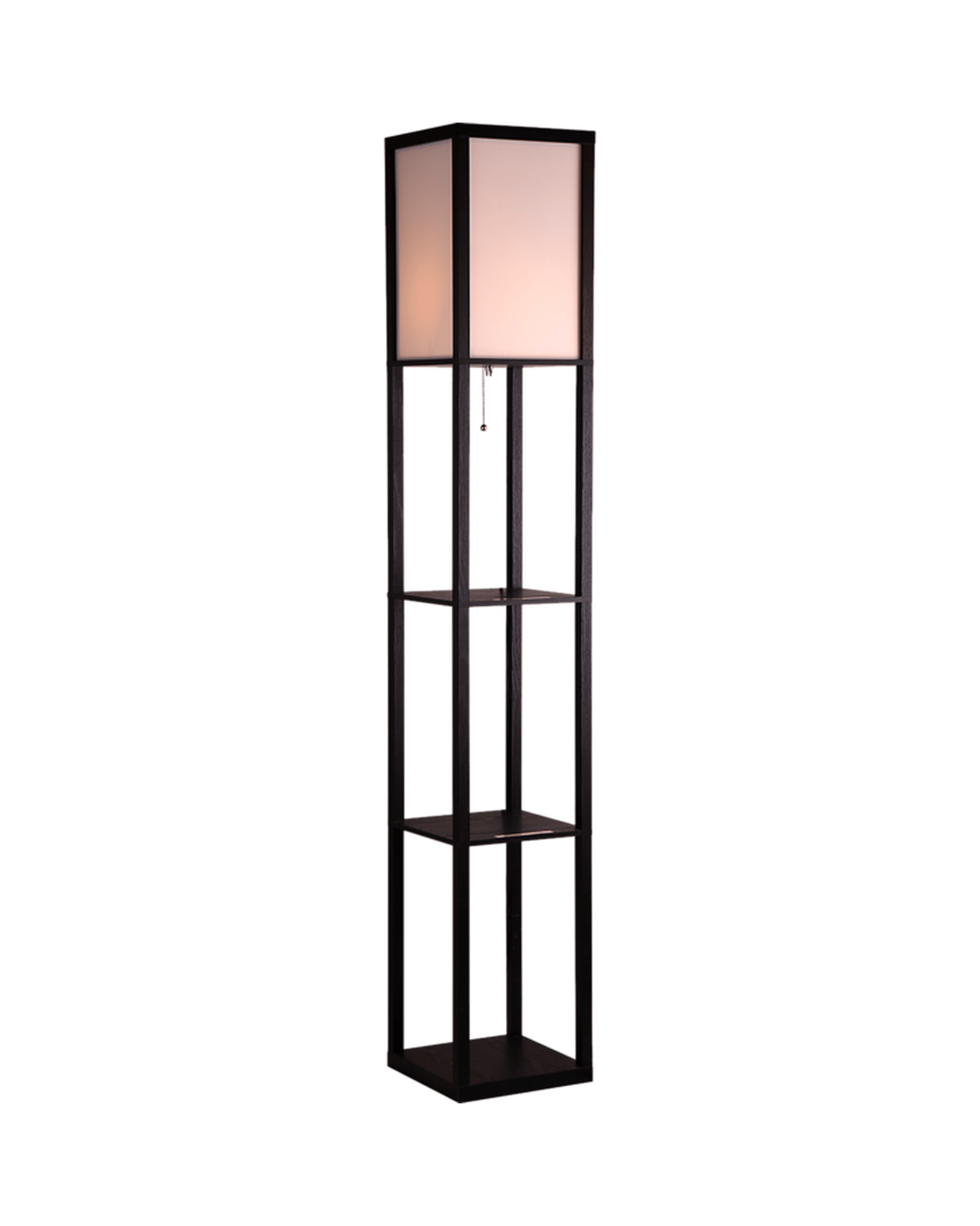 Palermo Lamp Shelf Floor Lamp - Shade Diffused Light Source with Open-Box Shelves - Type A