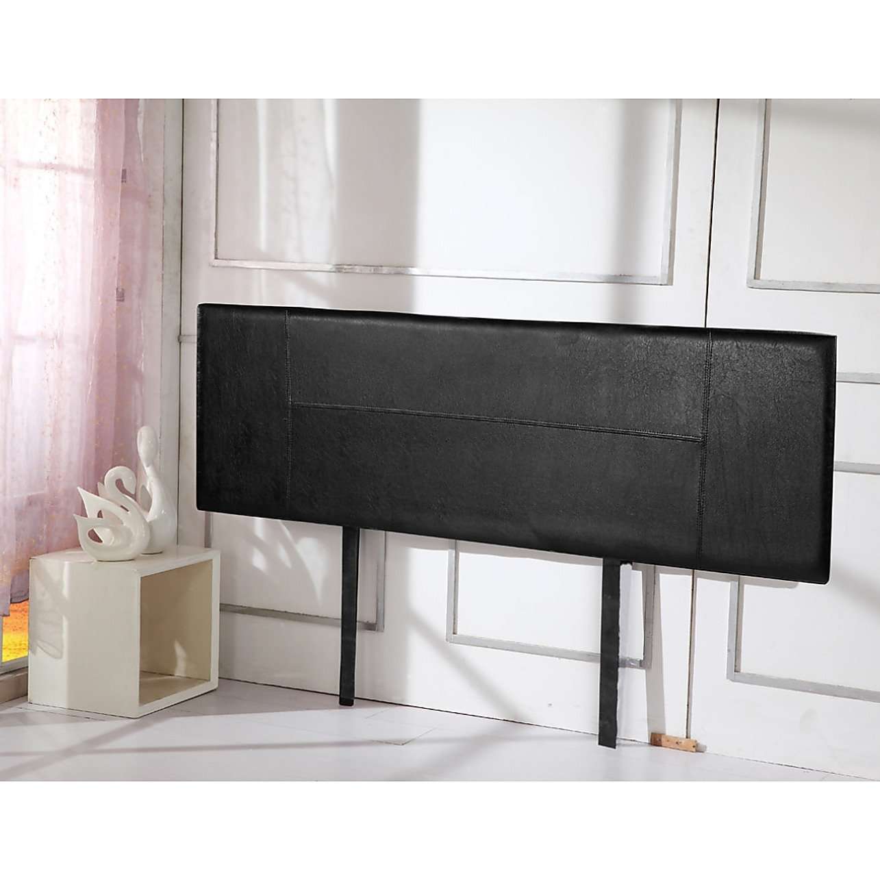 Palermo Bedhead Single / Black Modern PU Leather Bedhead - 3 Colours